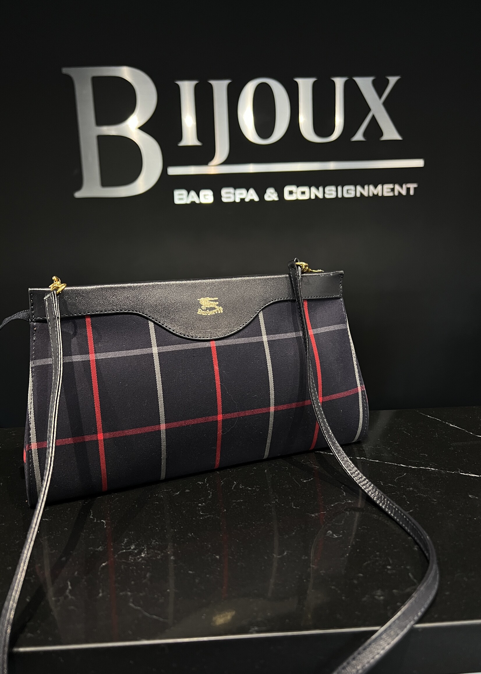 Burberry SOLD - Burberry Crossbody Navy/Red