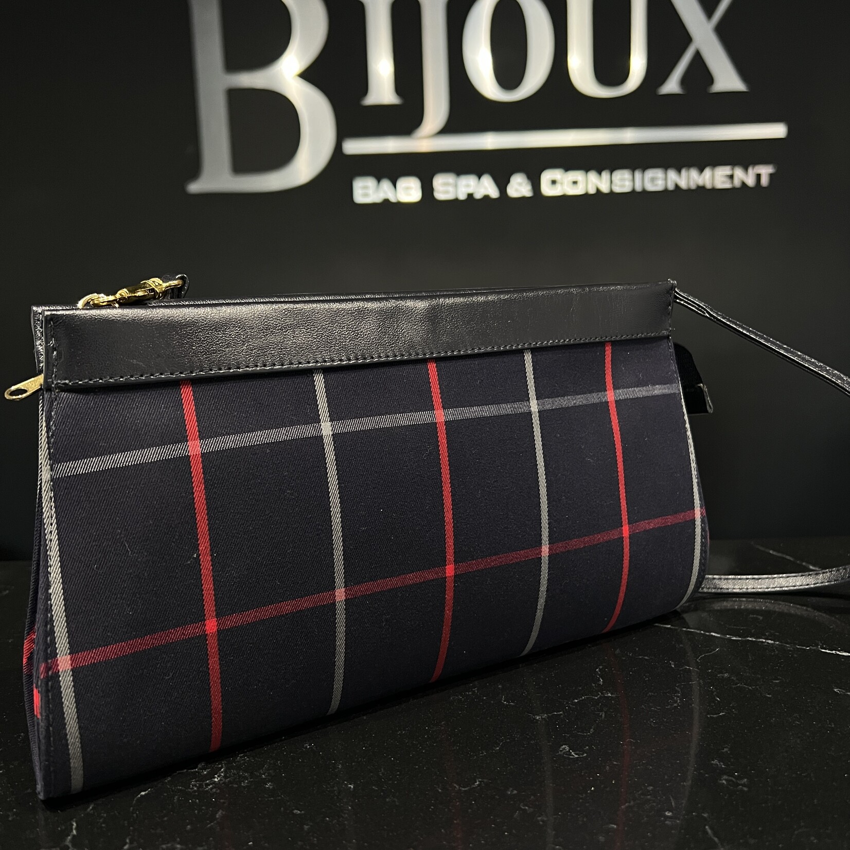 Burberry SOLD - Burberry Crossbody Navy/Red