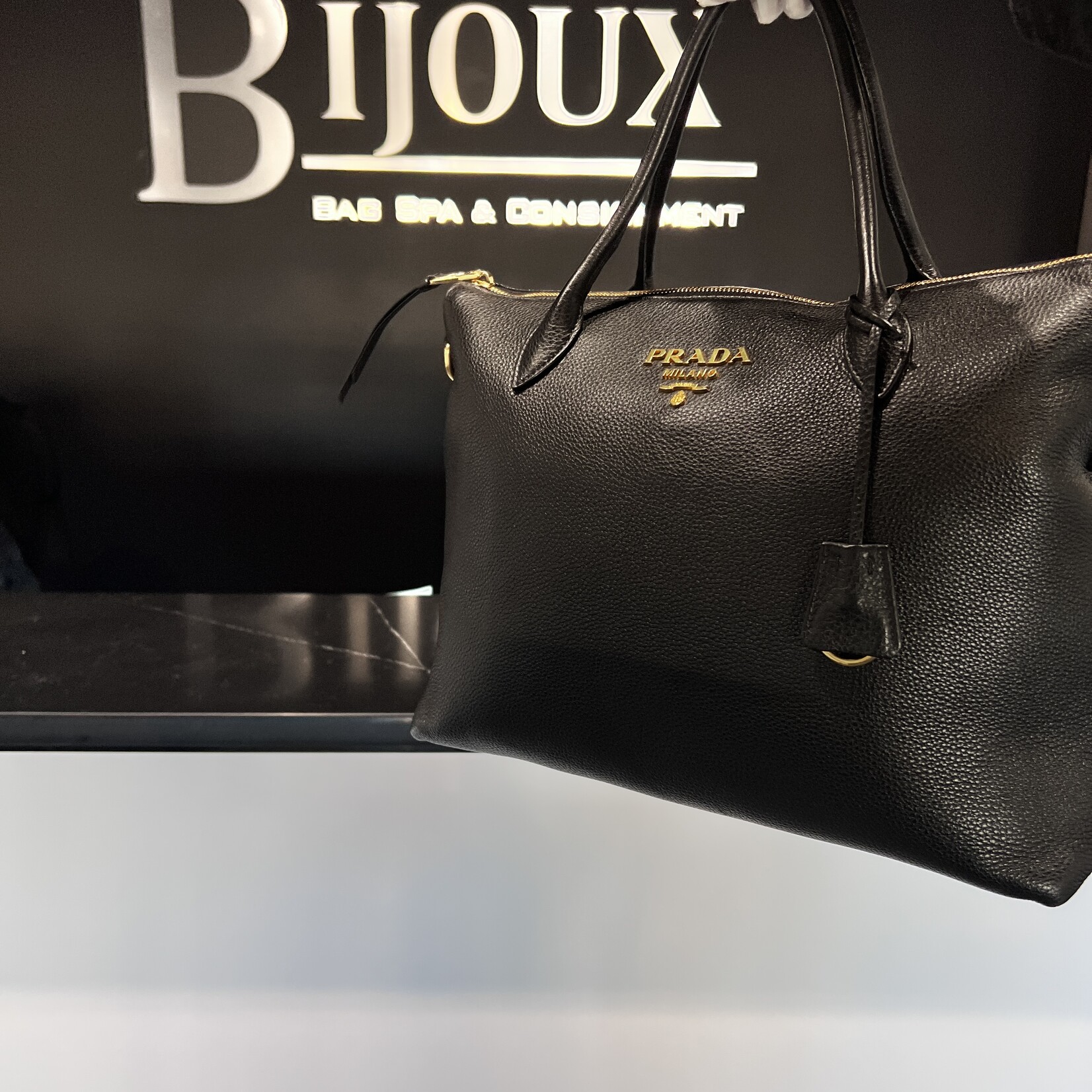 Prada Prada Pebbled Handbag