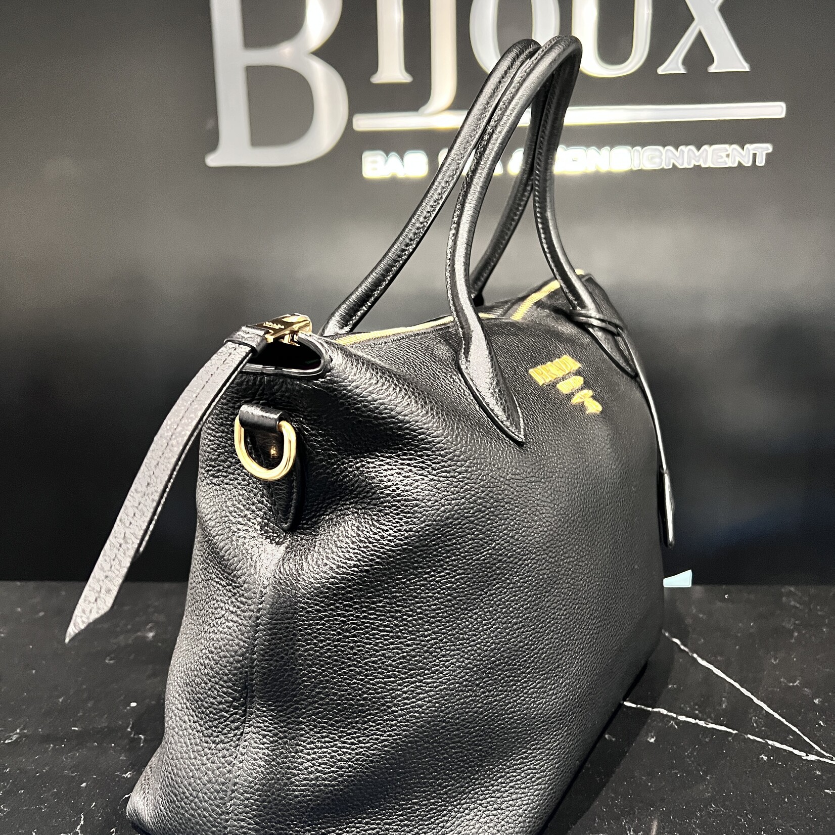 Prada Prada Pebbled Handbag