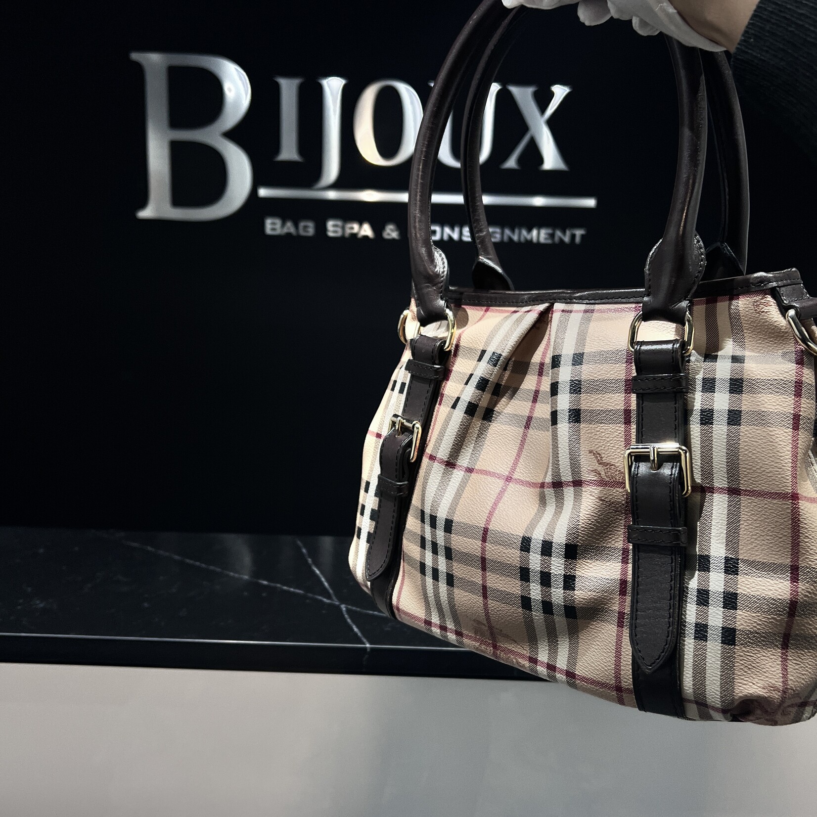 Burberry SOLD - Burberry Haymarket Tote Strap