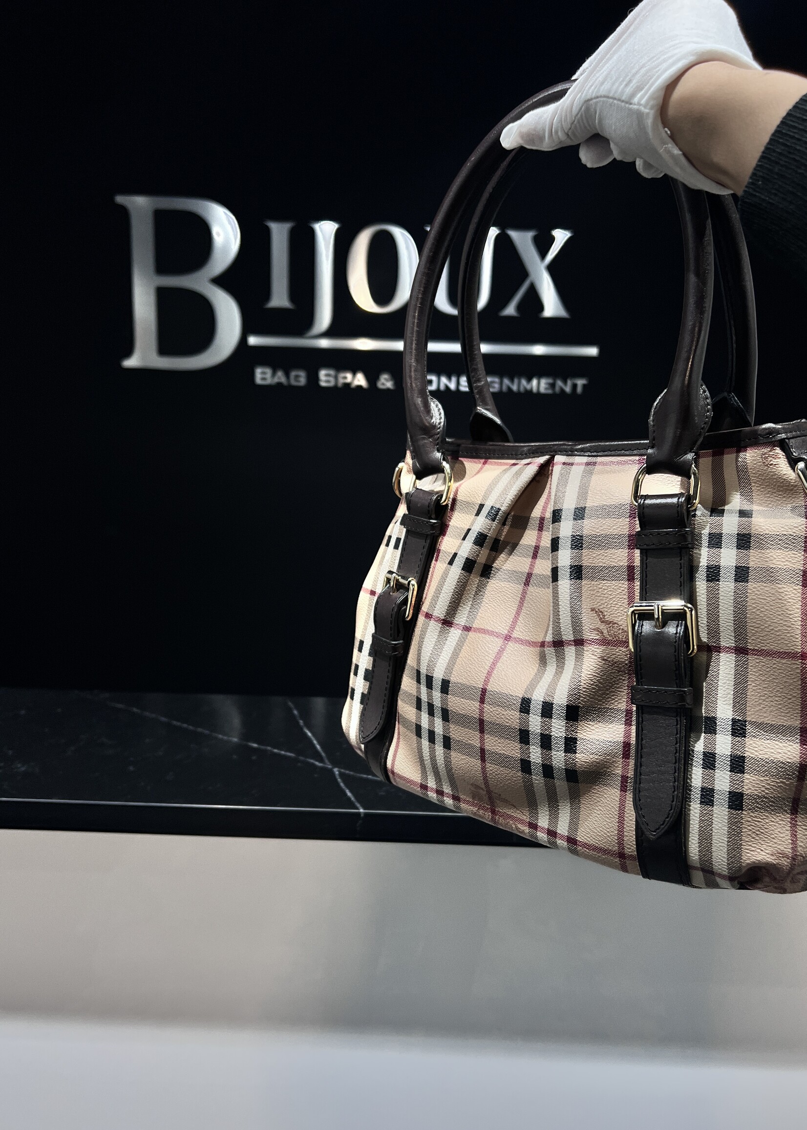 Burberry SOLD - Burberry Haymarket Tote Strap