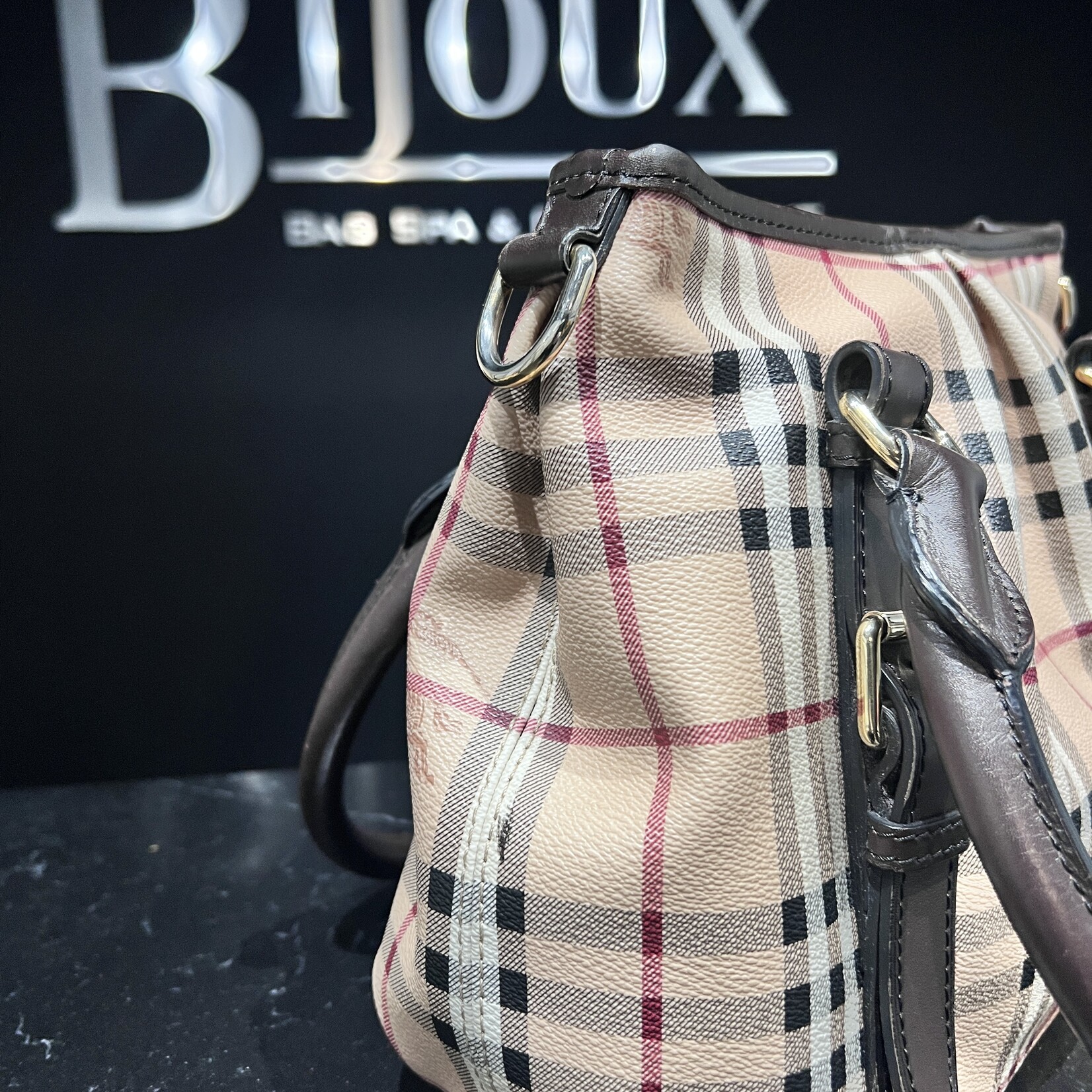 Burberry SOLD - Burberry Haymarket Tote Strap