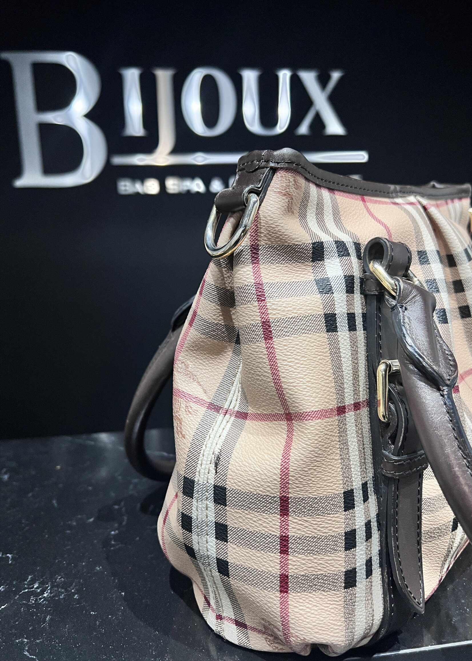 Burberry SOLD - Burberry Haymarket Tote Strap