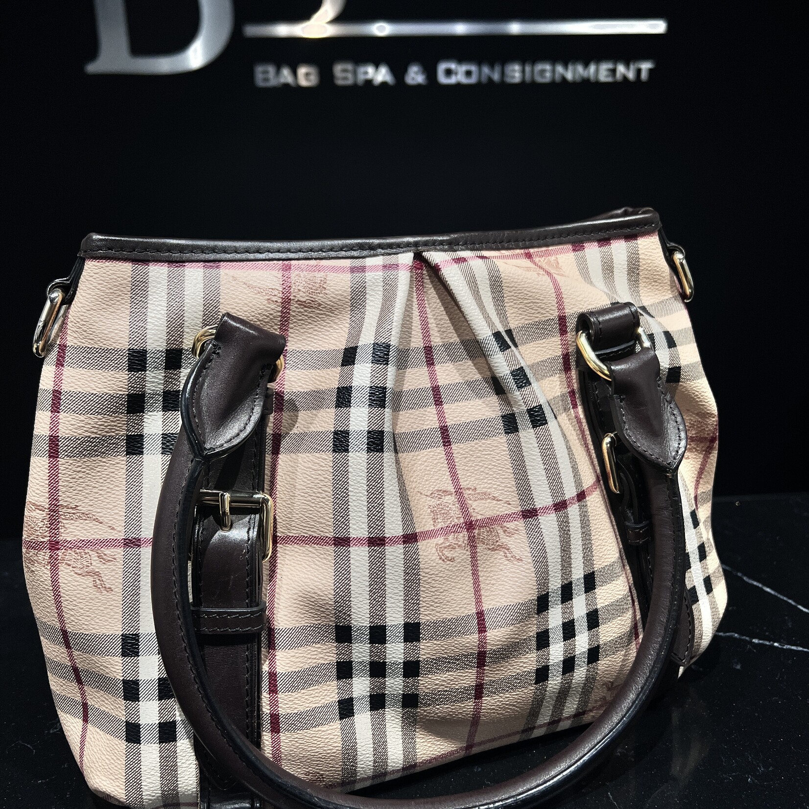 Burberry SOLD - Burberry Haymarket Tote Strap