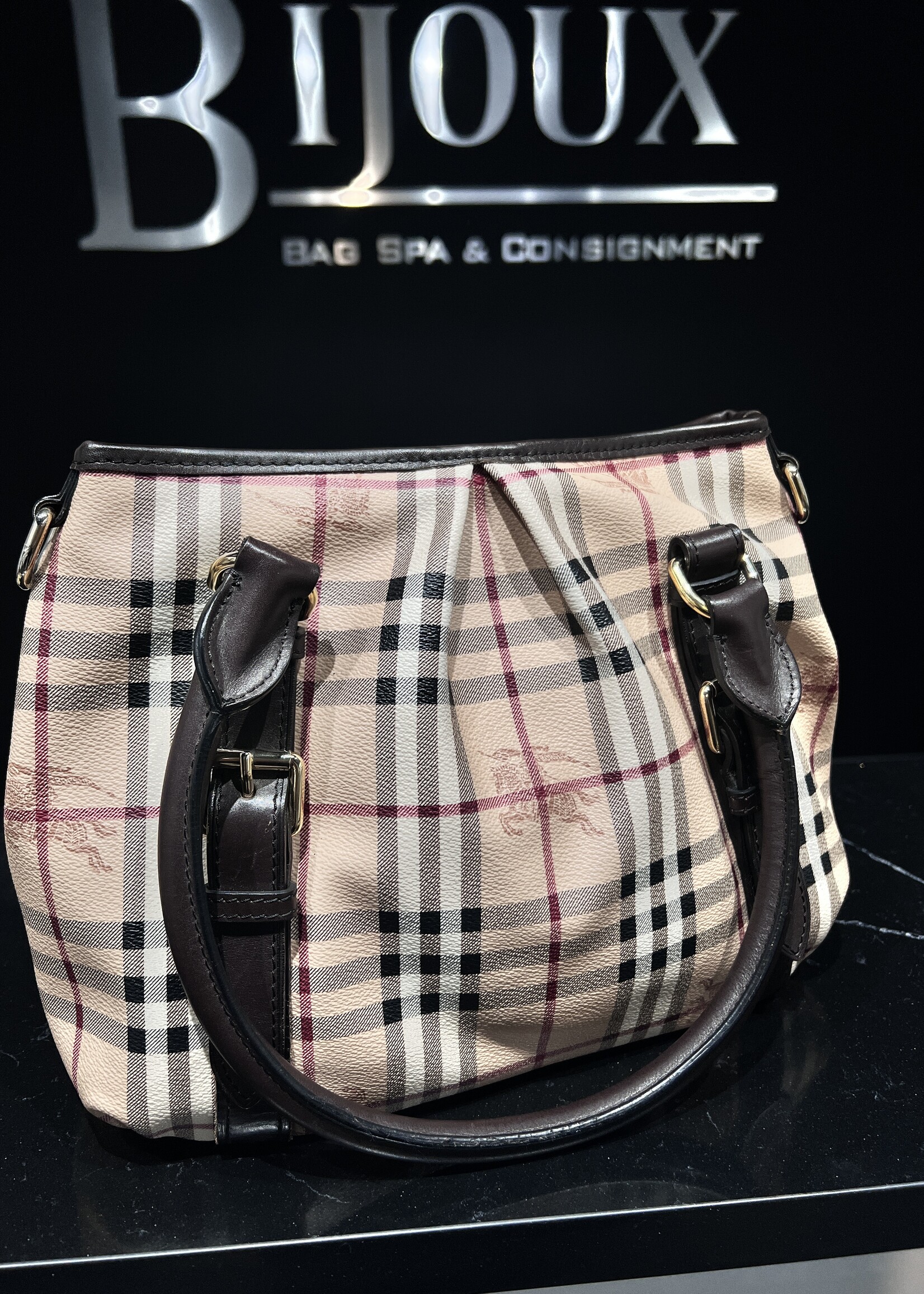 Burberry SOLD - Burberry Haymarket Tote Strap