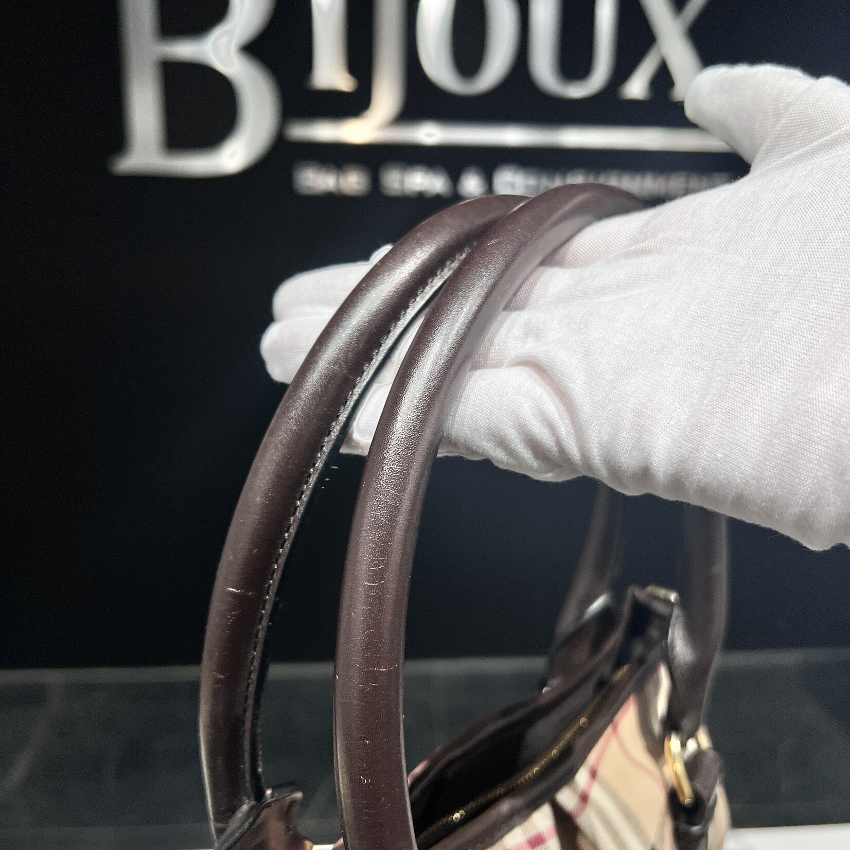 Burberry SOLD - Burberry Haymarket Tote Strap
