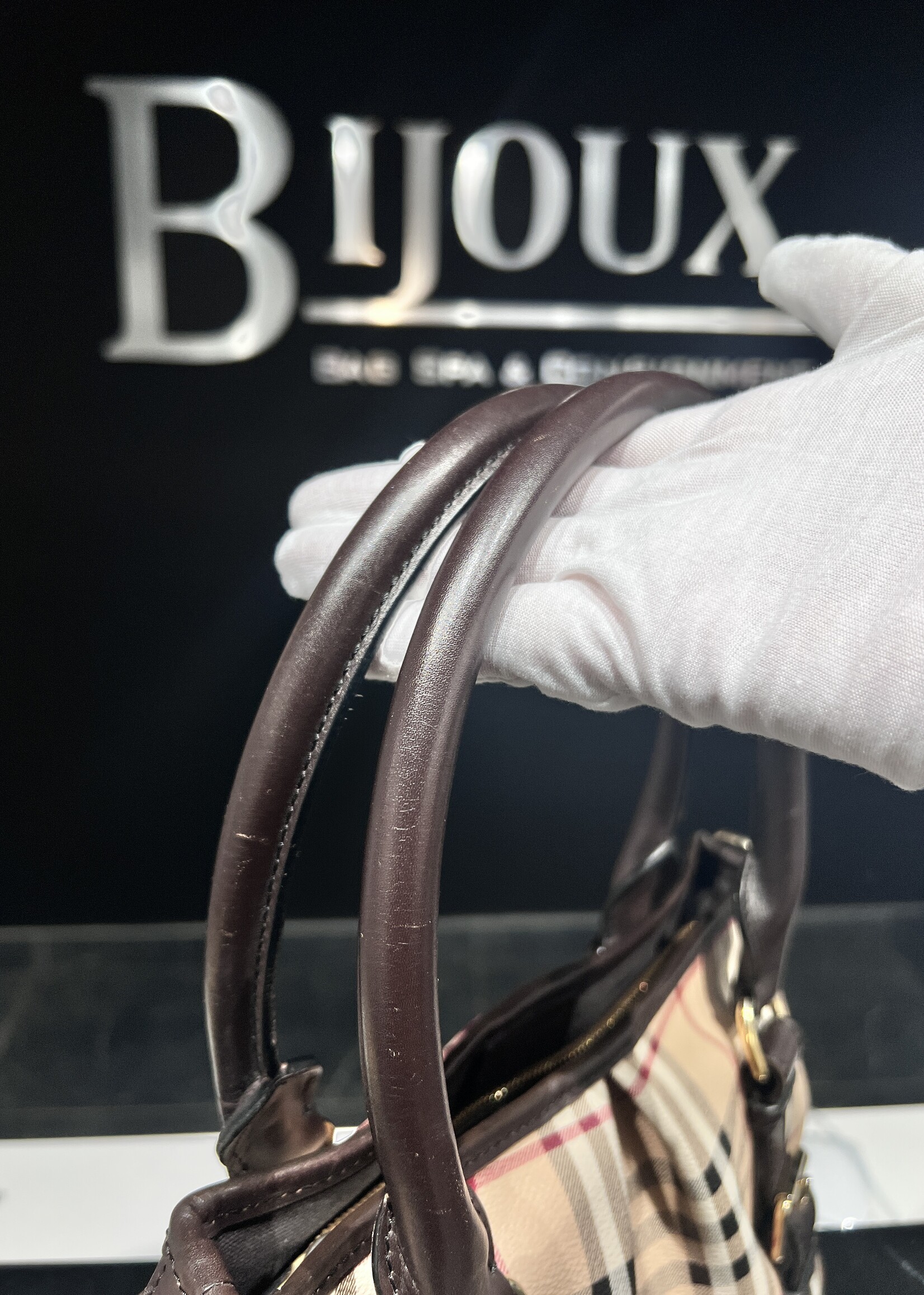 Burberry SOLD - Burberry Haymarket Tote Strap