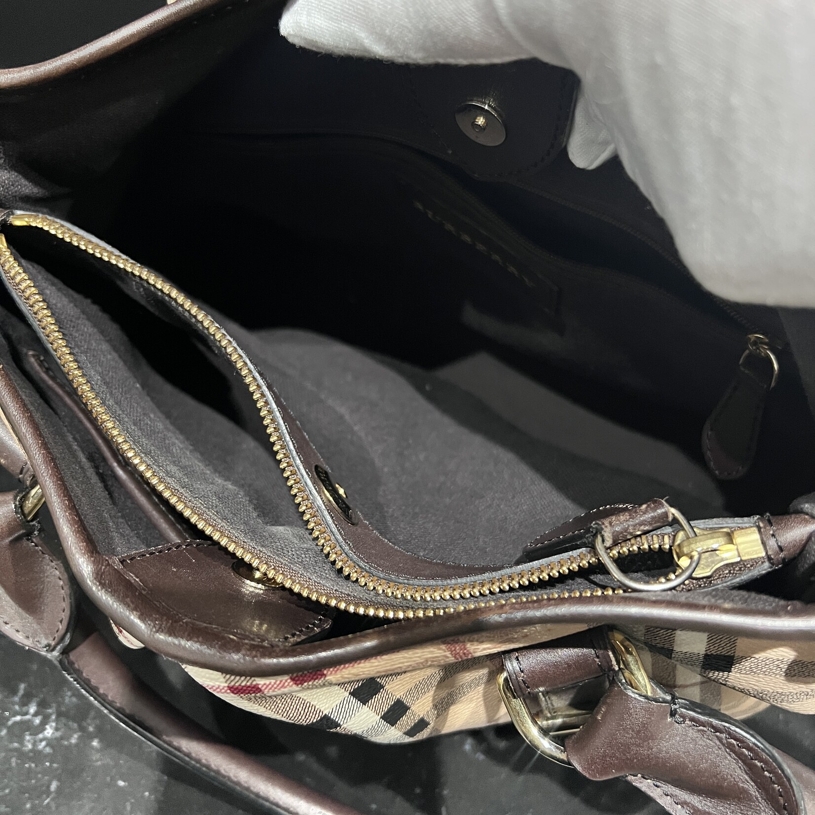 Burberry SOLD - Burberry Haymarket Tote Strap