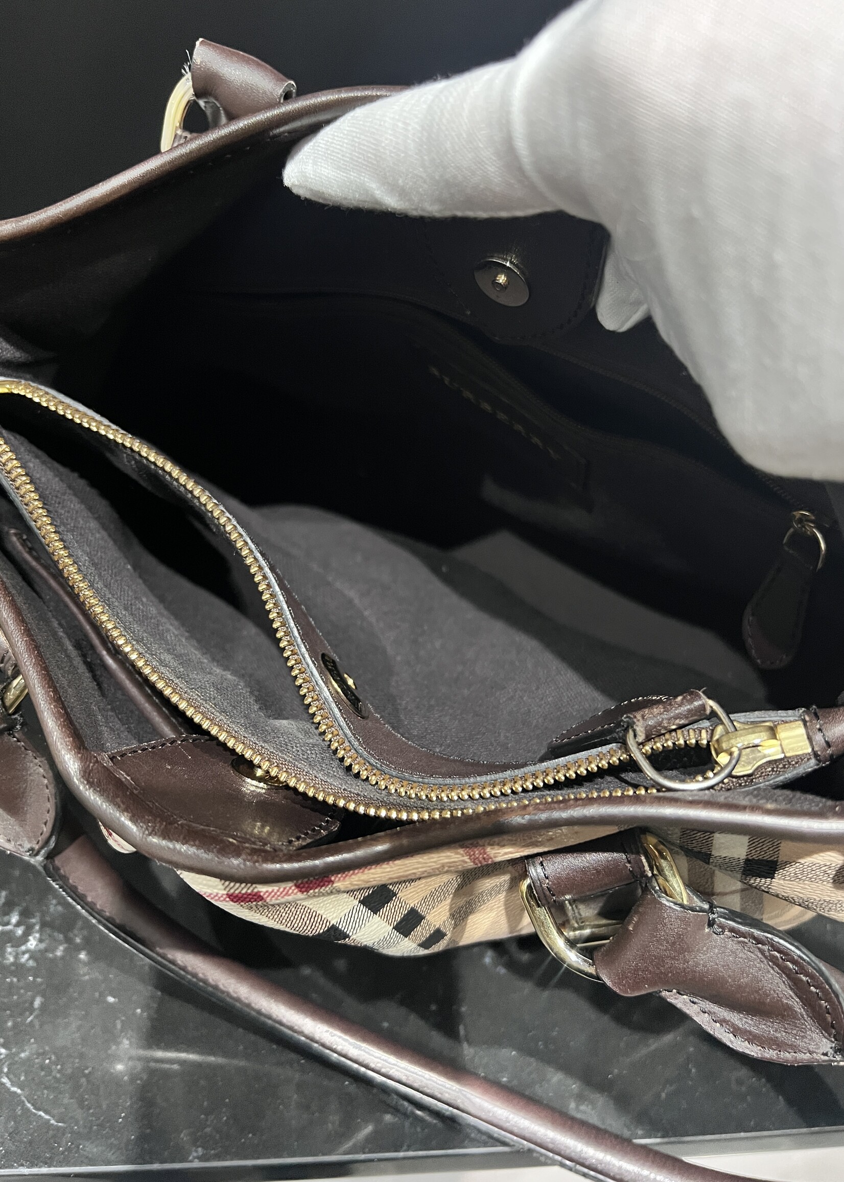 Burberry SOLD - Burberry Haymarket Tote Strap