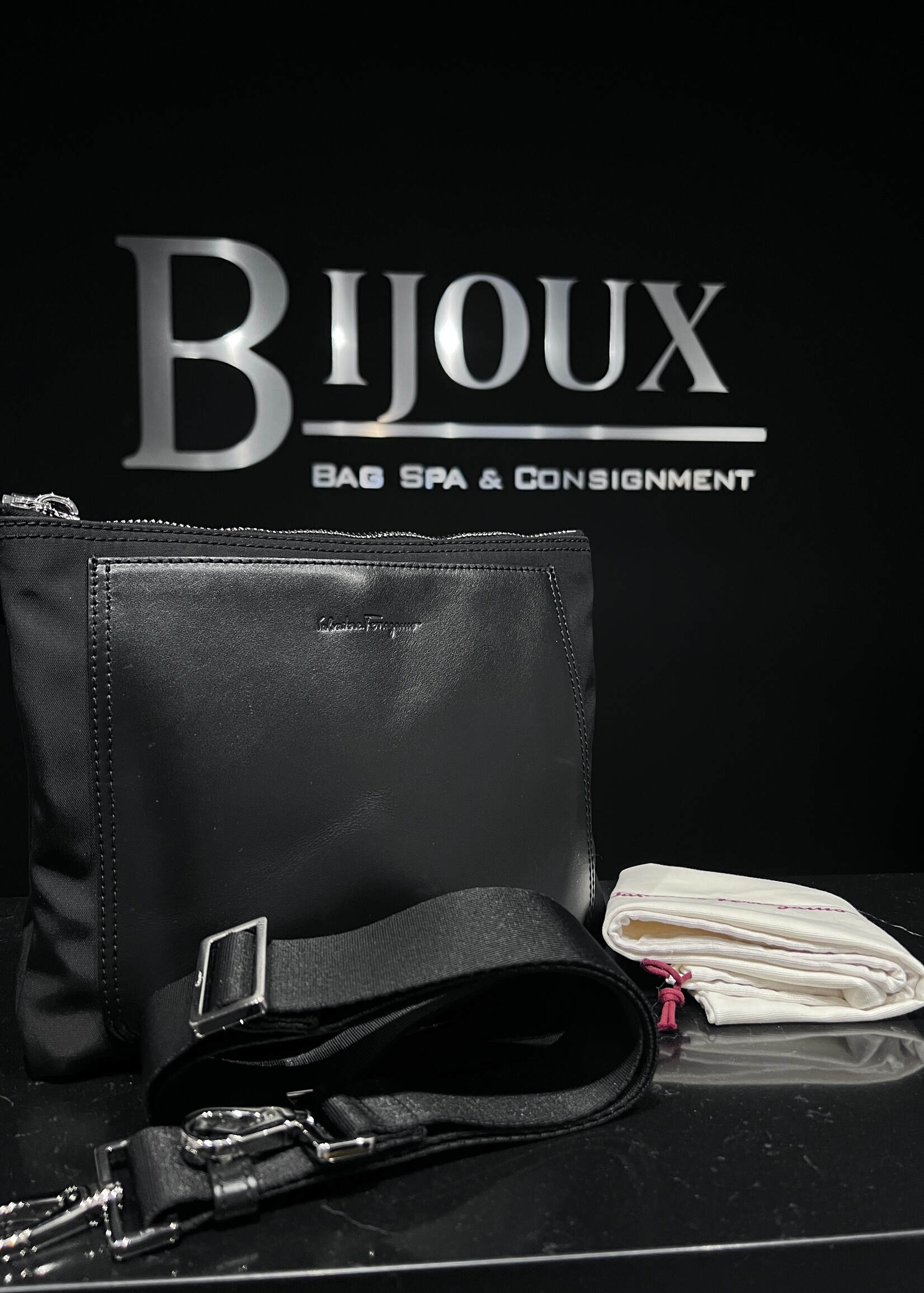 Salvatore Ferragamo SOLD- Salvatore Ferragamo Messenger Black