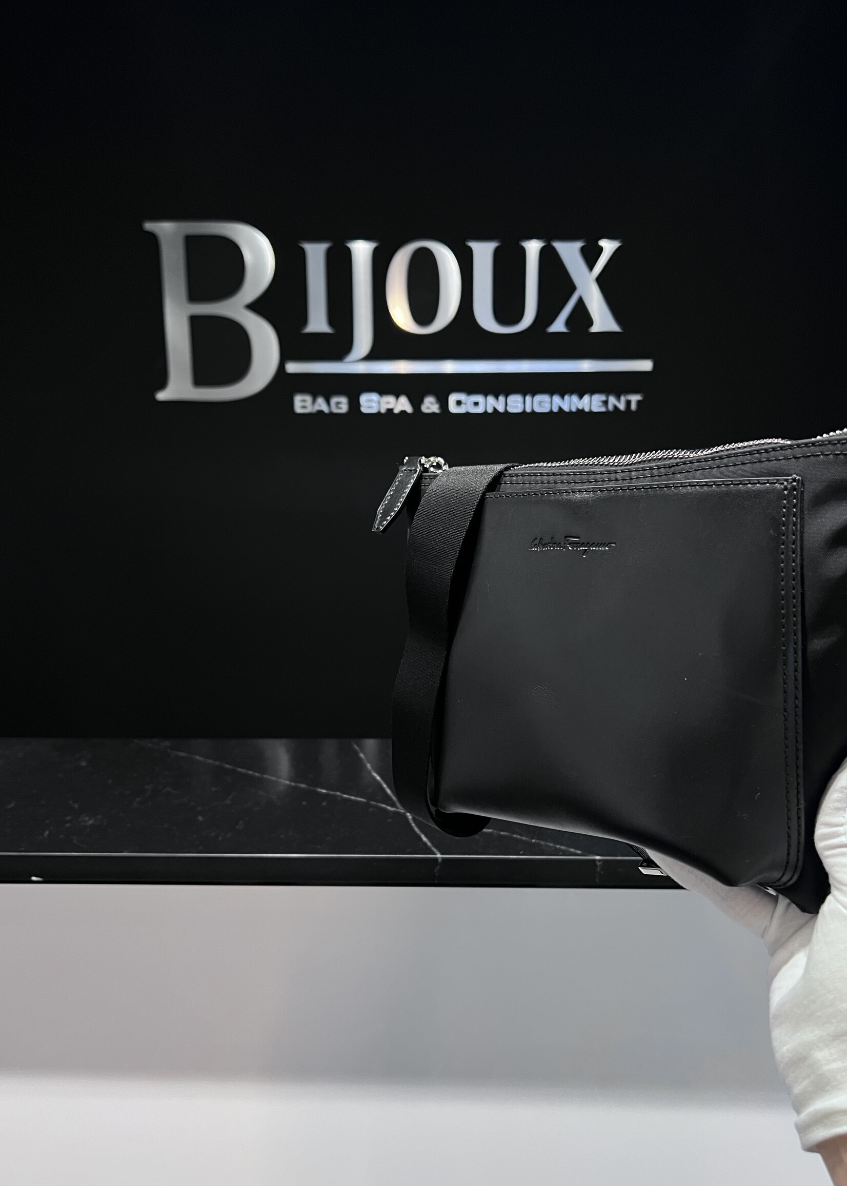 Salvatore Ferragamo SOLD- Salvatore Ferragamo Messenger Black