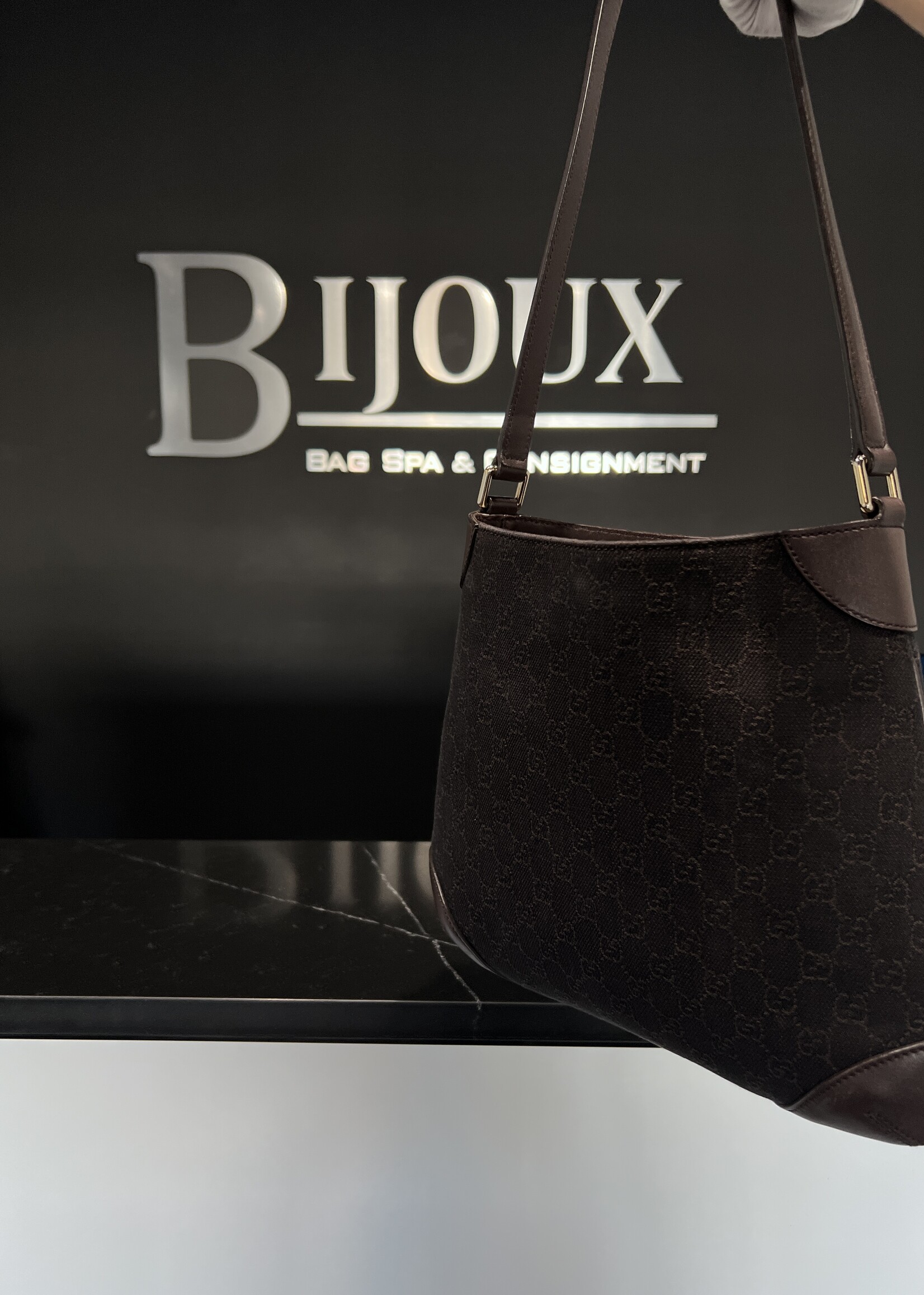 Gucci Gucci Hobo Denim Brown Tote