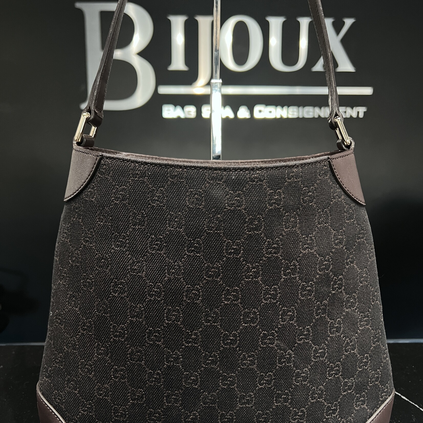 Gucci Gucci Hobo Denim Brown Tote