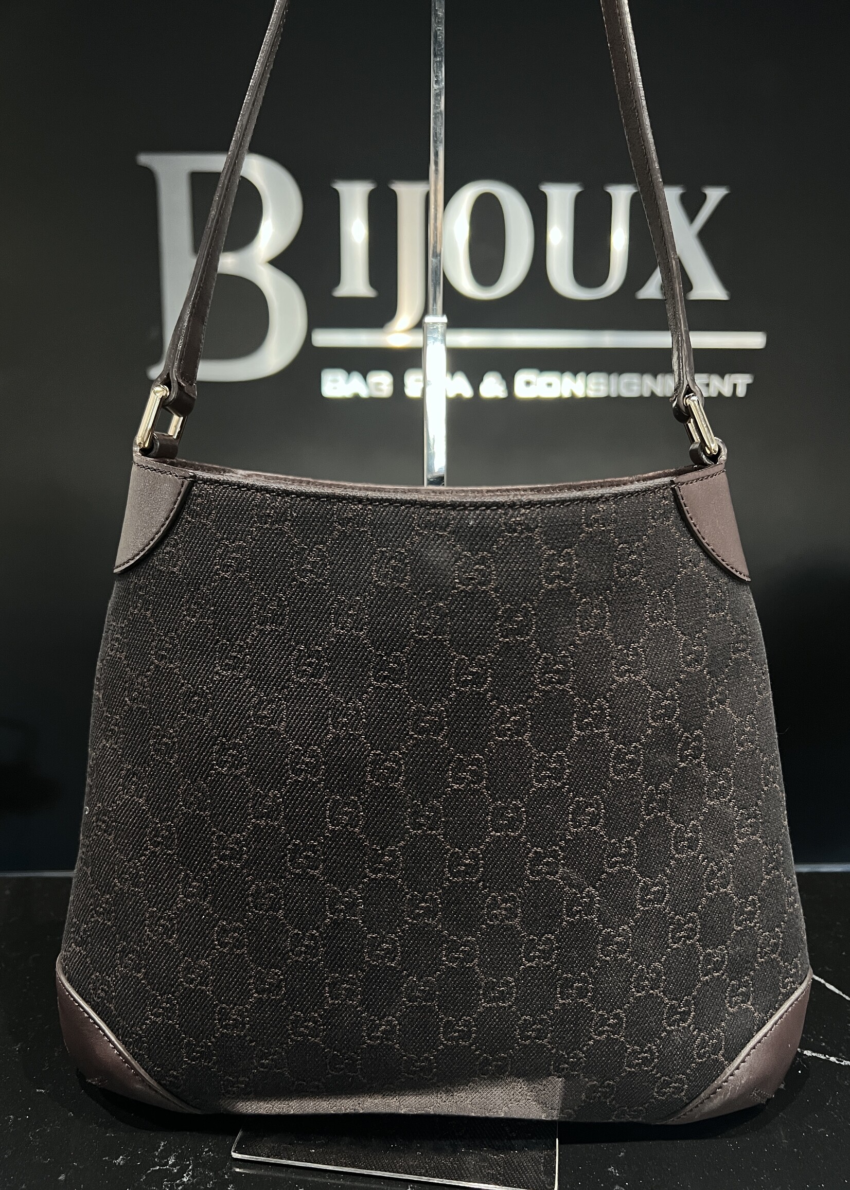 Gucci Gucci Hobo Denim Brown Tote