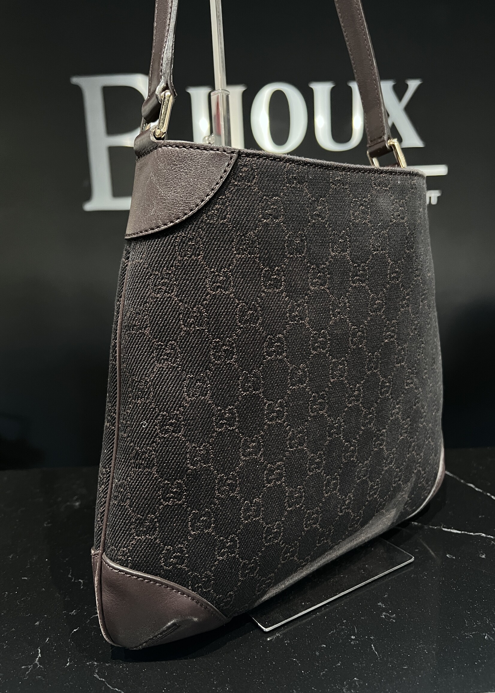 Gucci Gucci Hobo Denim Brown Tote