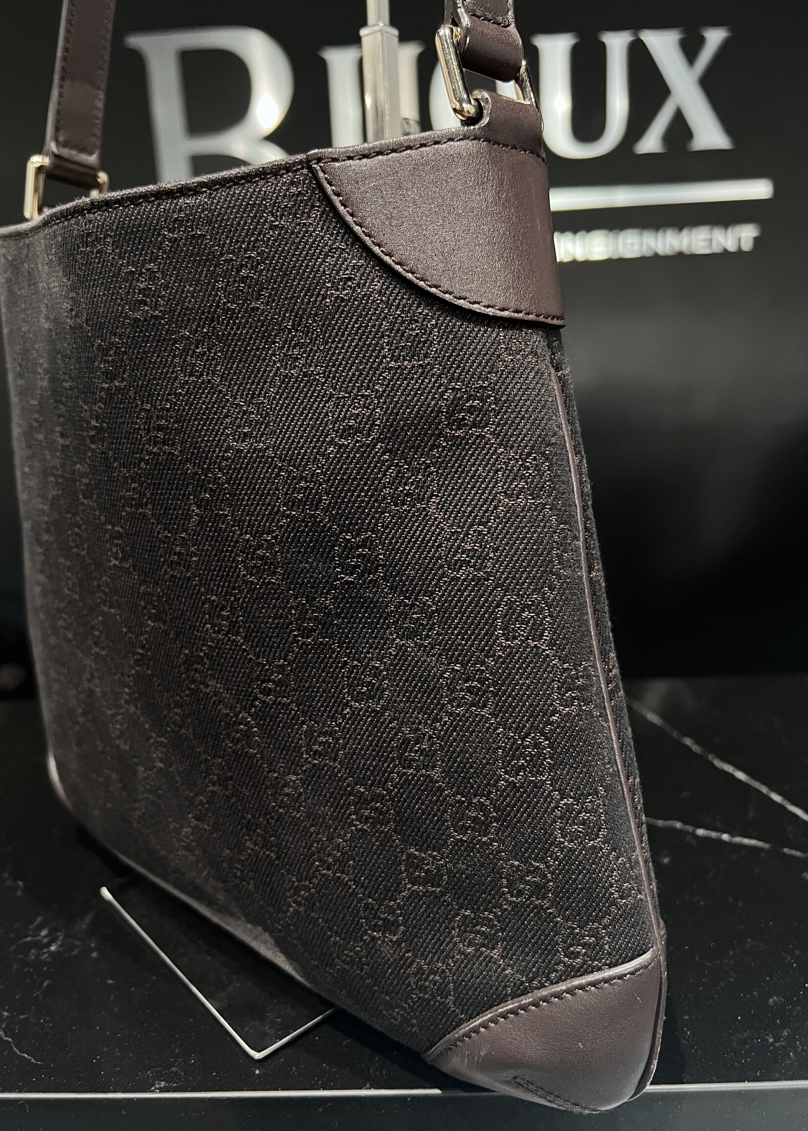 Gucci SOLD - Gucci Hobo Denim Brown Tote