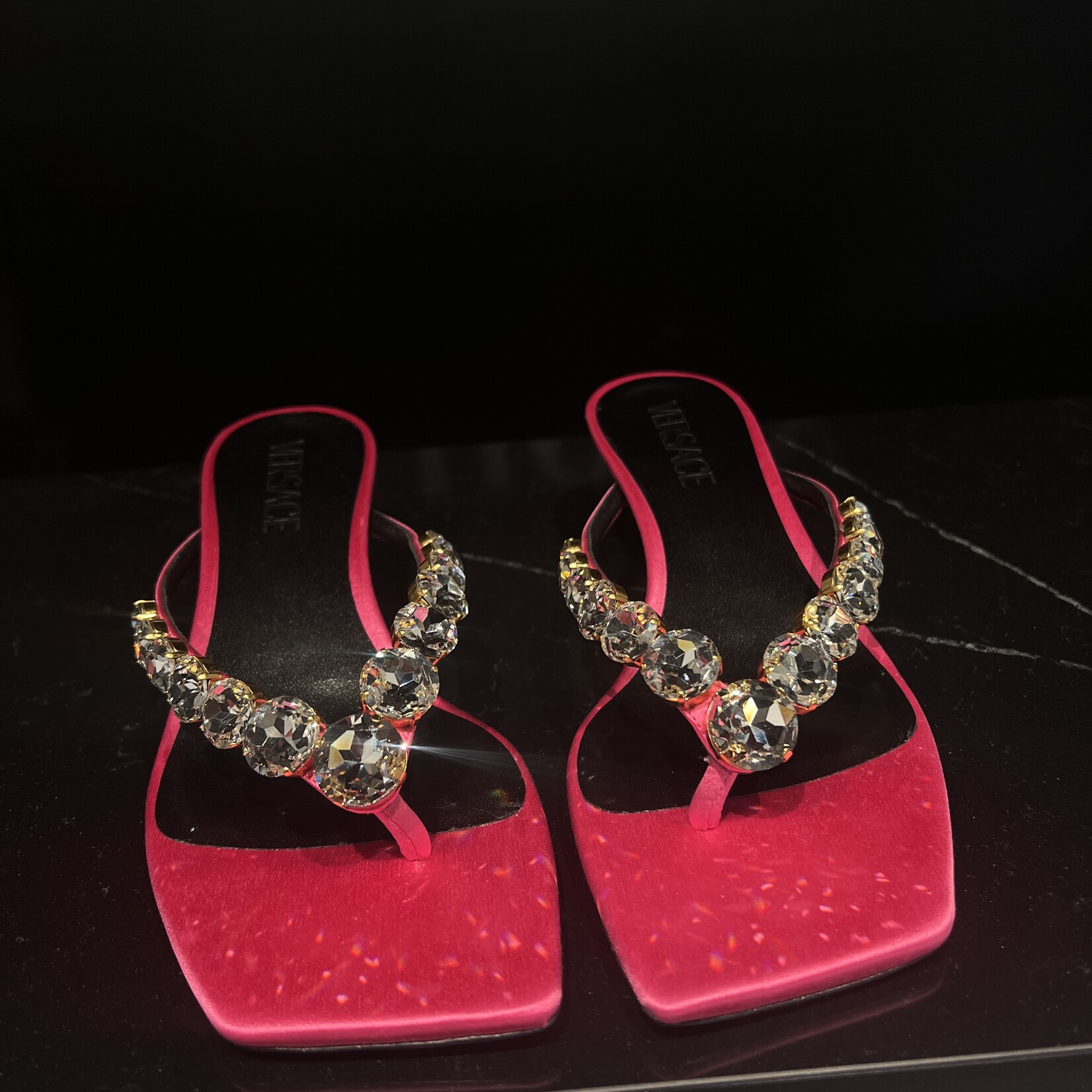 Versace SOLD - Versace Crystal Heels Sandal 38