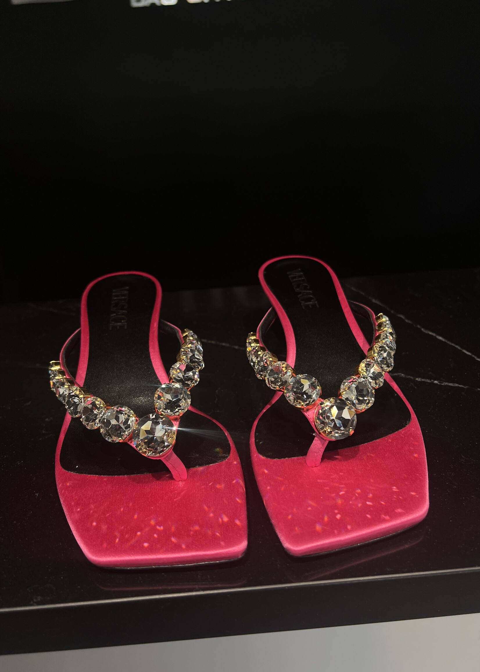 Versace SOLD - Versace Crystal Heels Sandal 38