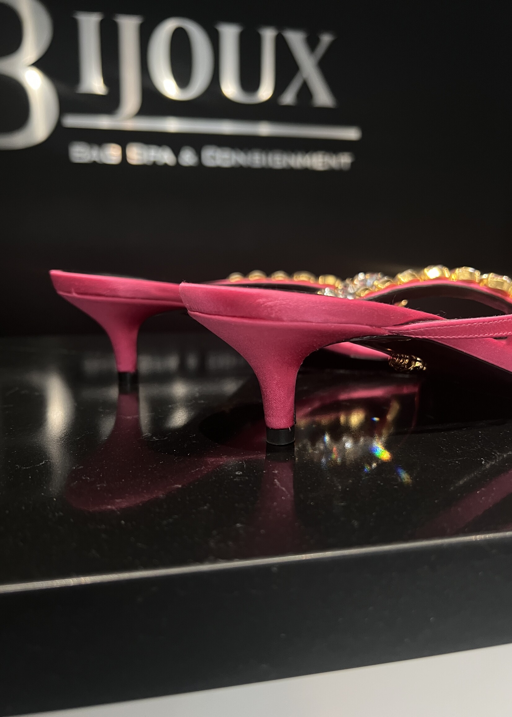 Versace SOLD - Versace Crystal Heels Sandal 38