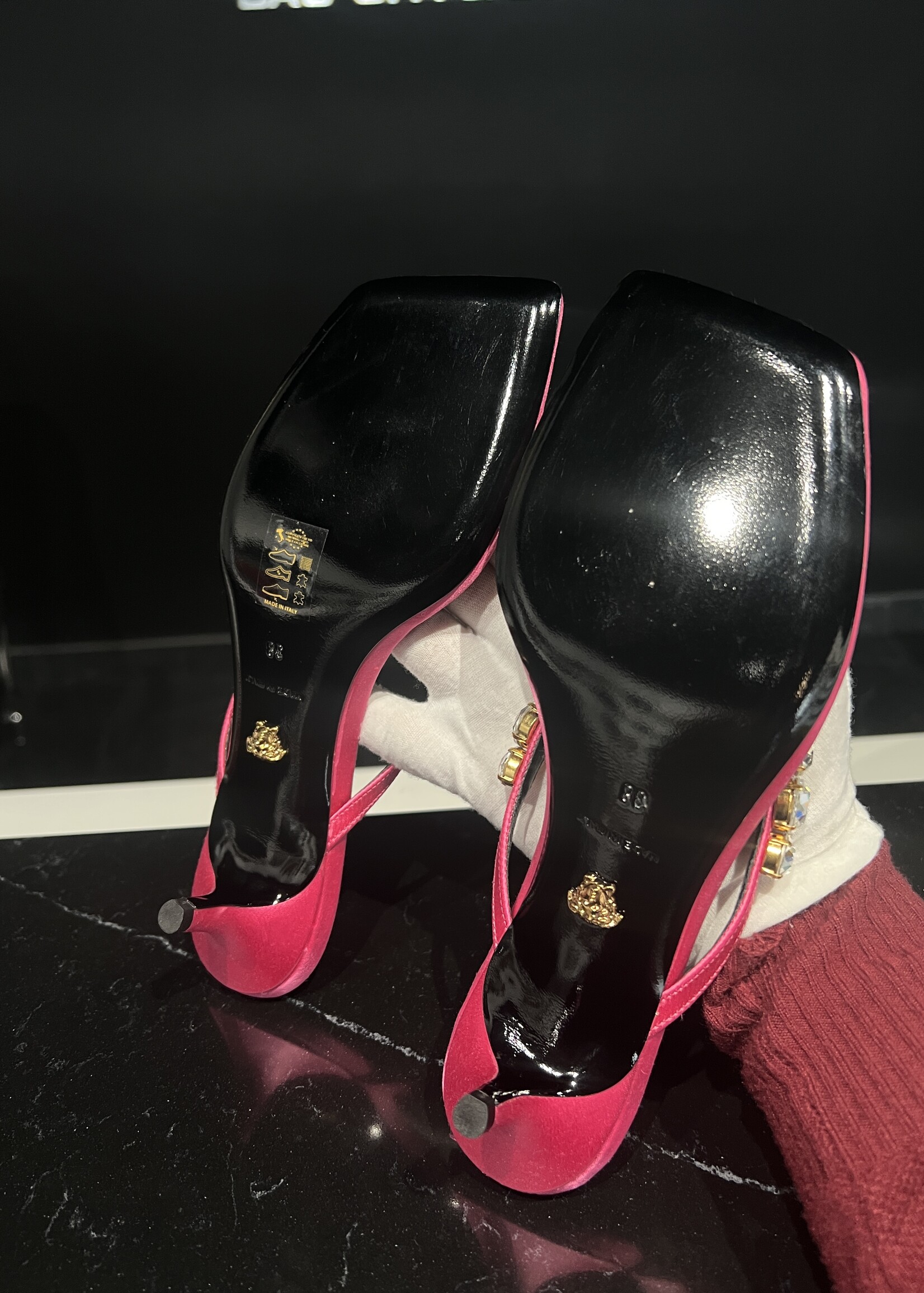 Versace SOLD - Versace Crystal Heels Sandal 38