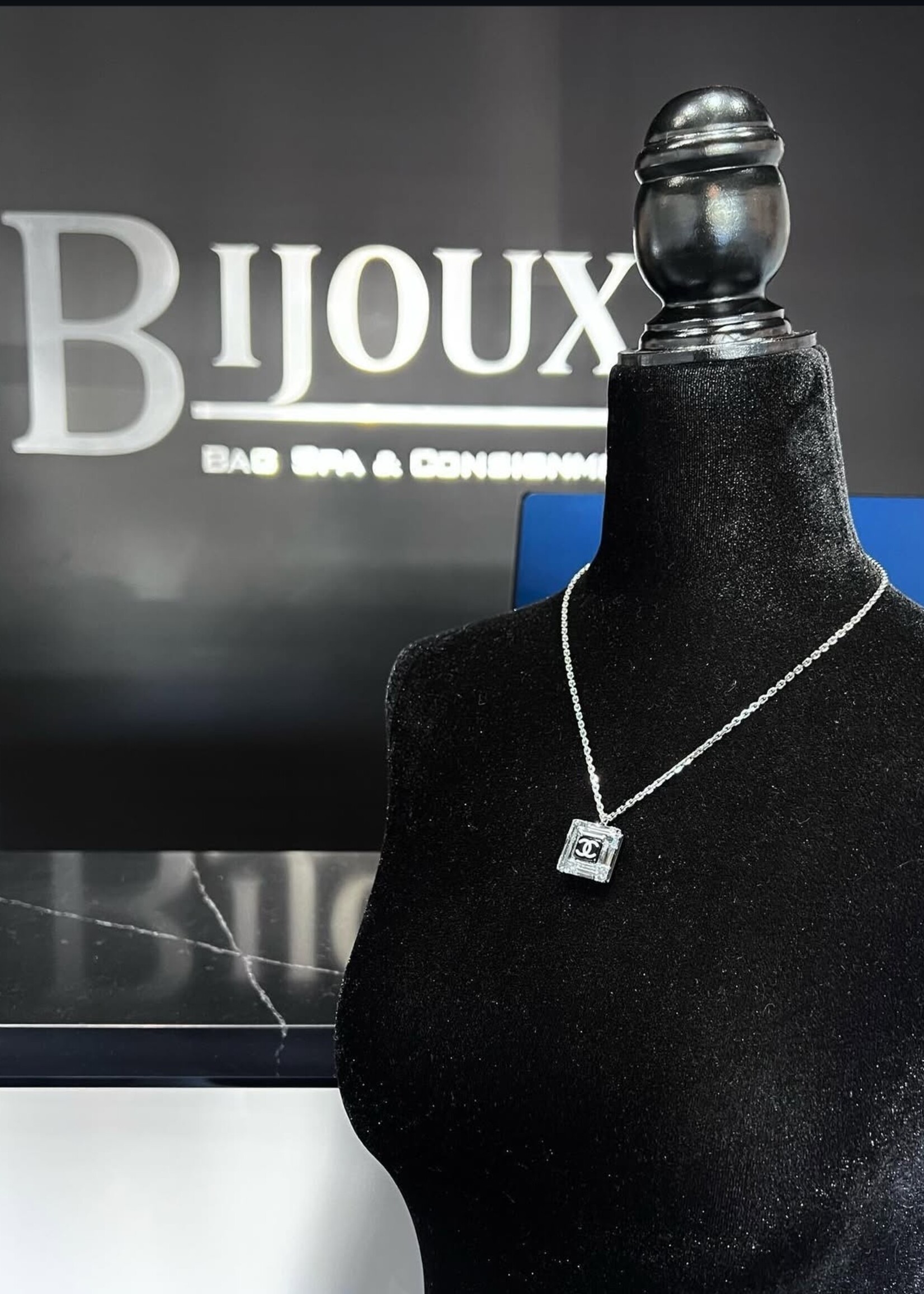 Chanel SOLD - Chanel Square Pendant Necklace