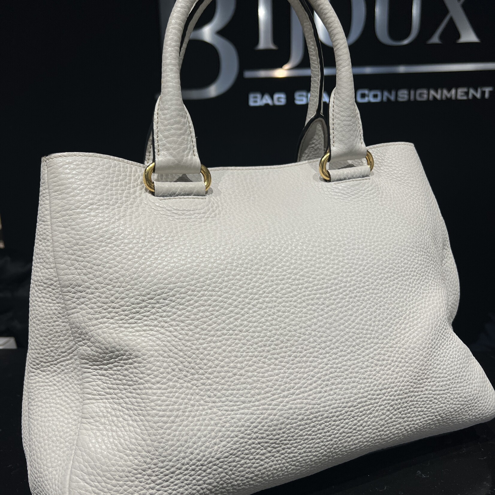 Prada SOLD - Prada  Daino Shopping Tote White