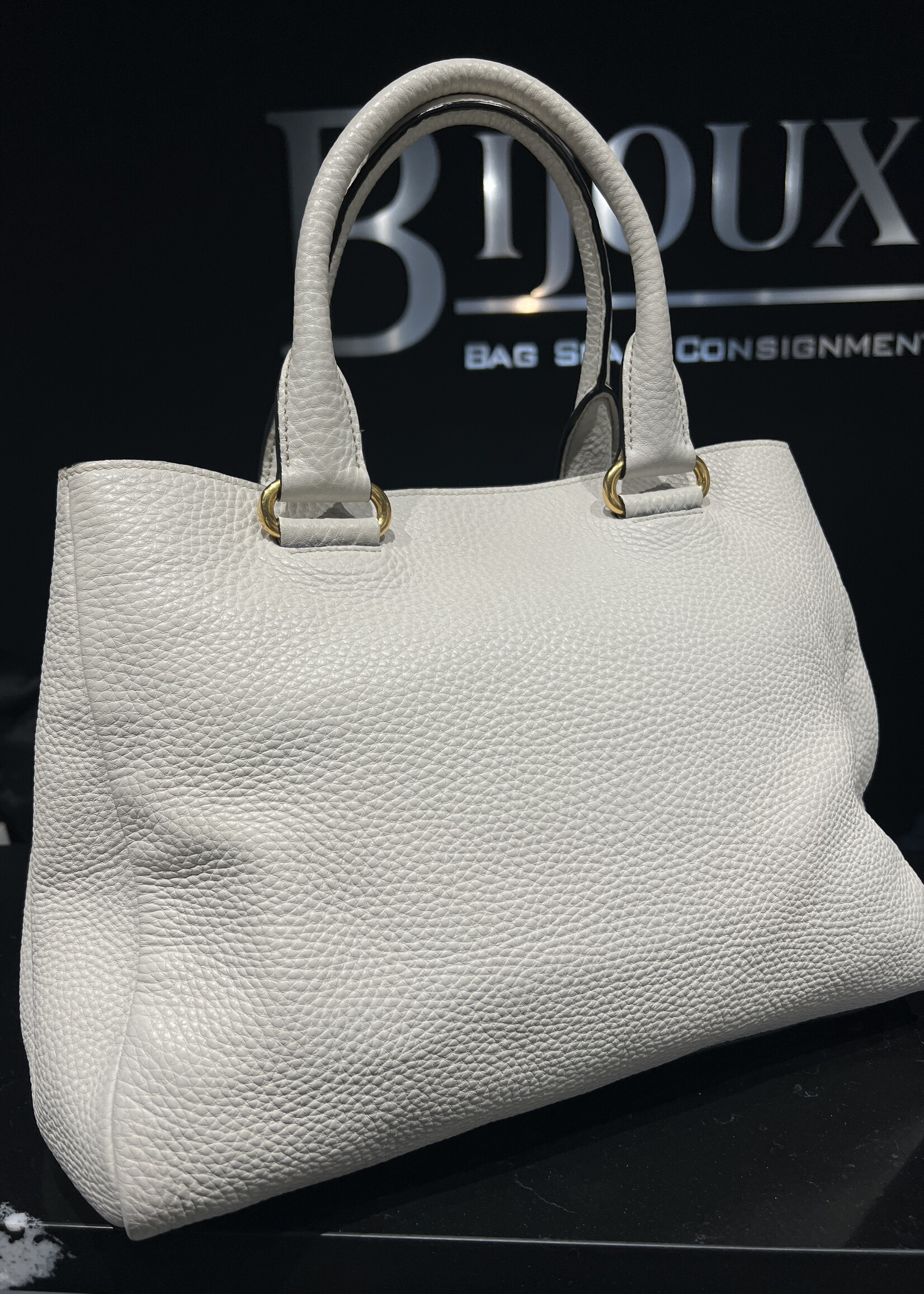 Prada SOLD - Prada  Daino Shopping Tote White