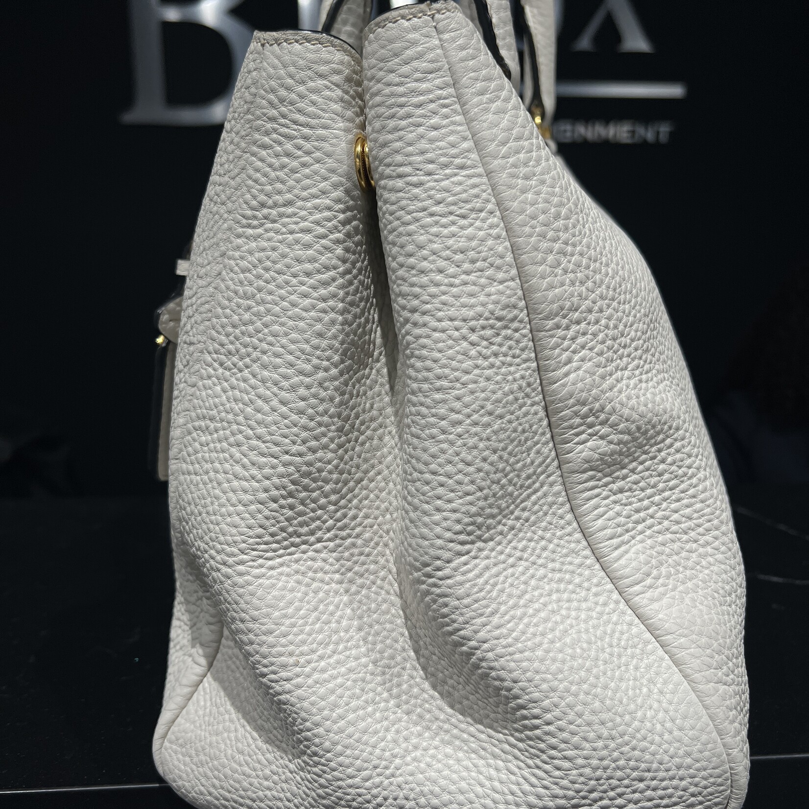 Prada SOLD - Prada  Daino Shopping Tote White