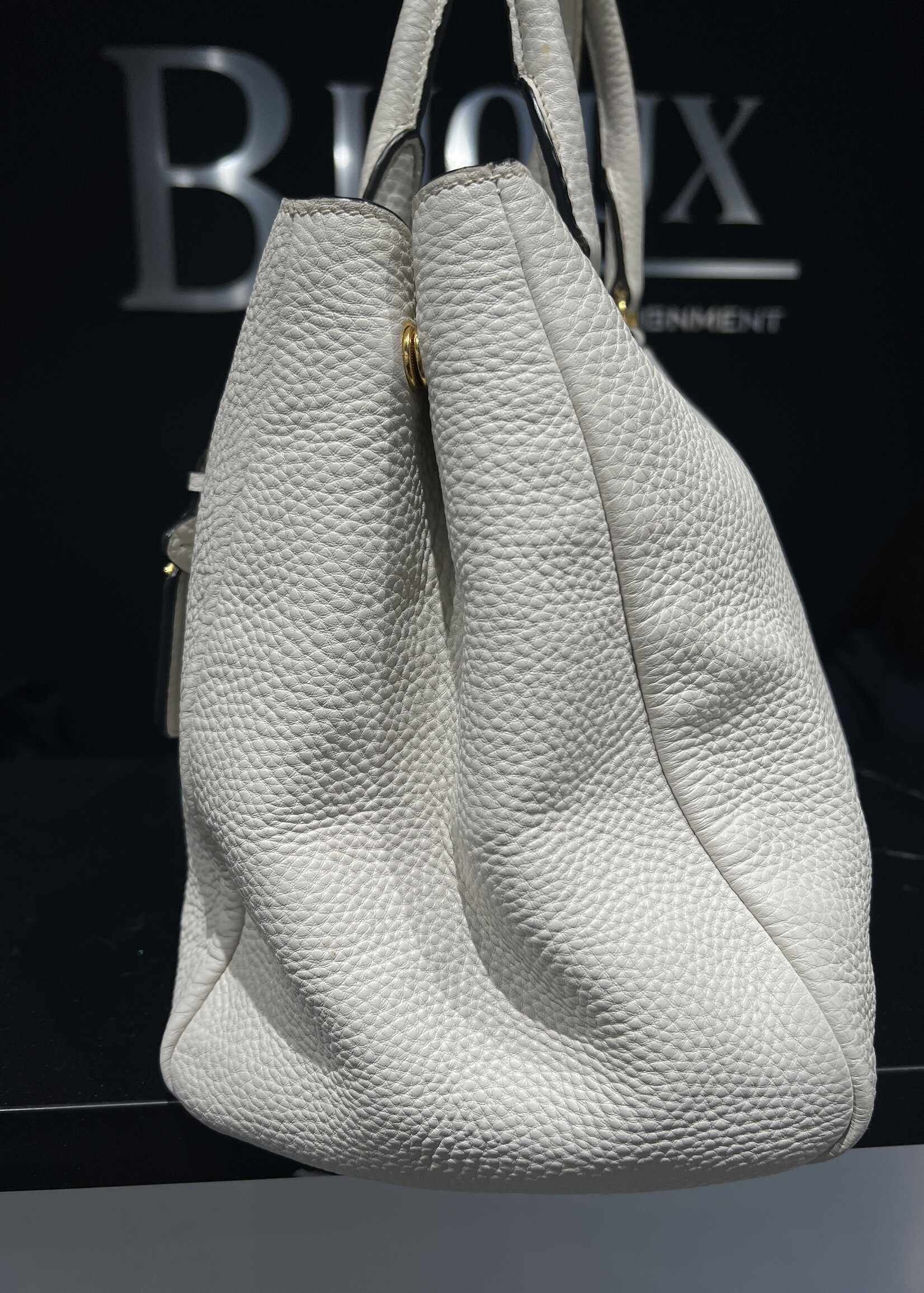 Prada SOLD - Prada  Daino Shopping Tote White