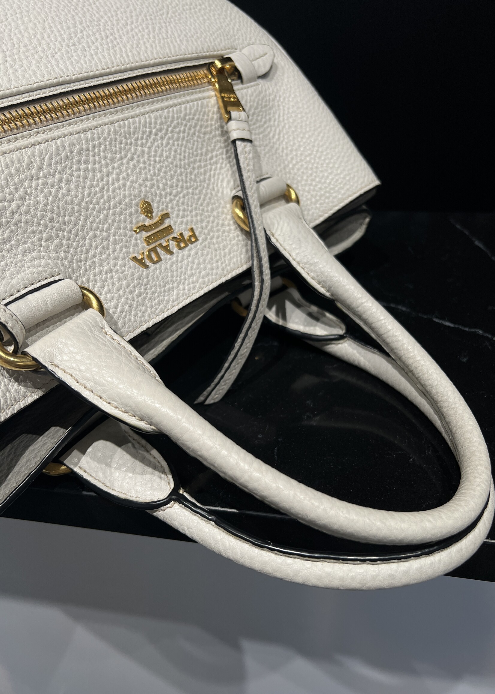 Prada SOLD - Prada  Daino Shopping Tote White