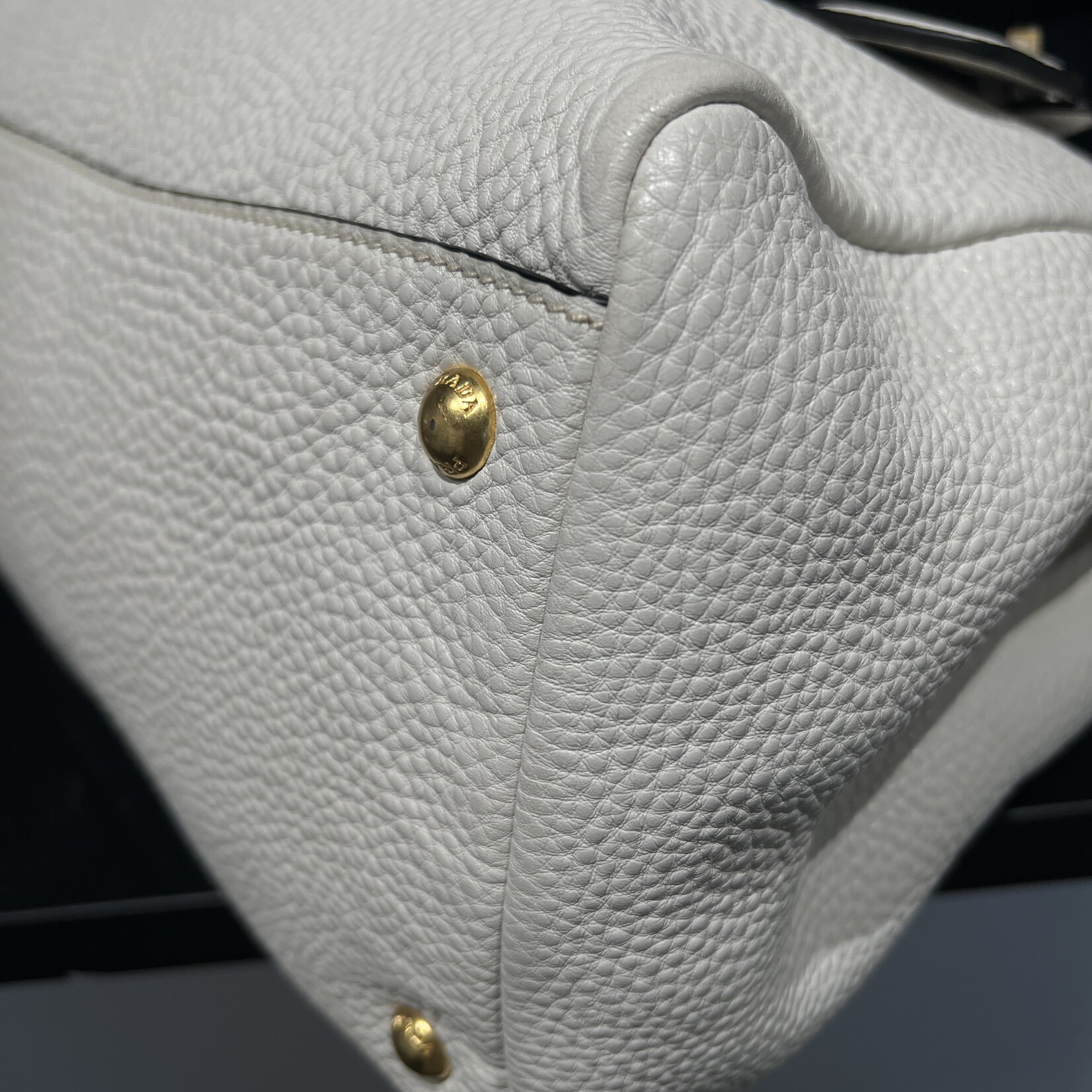 Prada SOLD - Prada  Daino Shopping Tote White