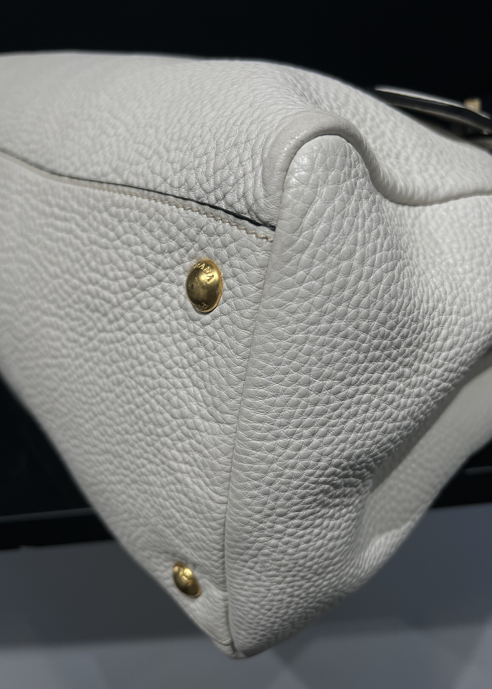 Prada SOLD - Prada  Daino Shopping Tote White