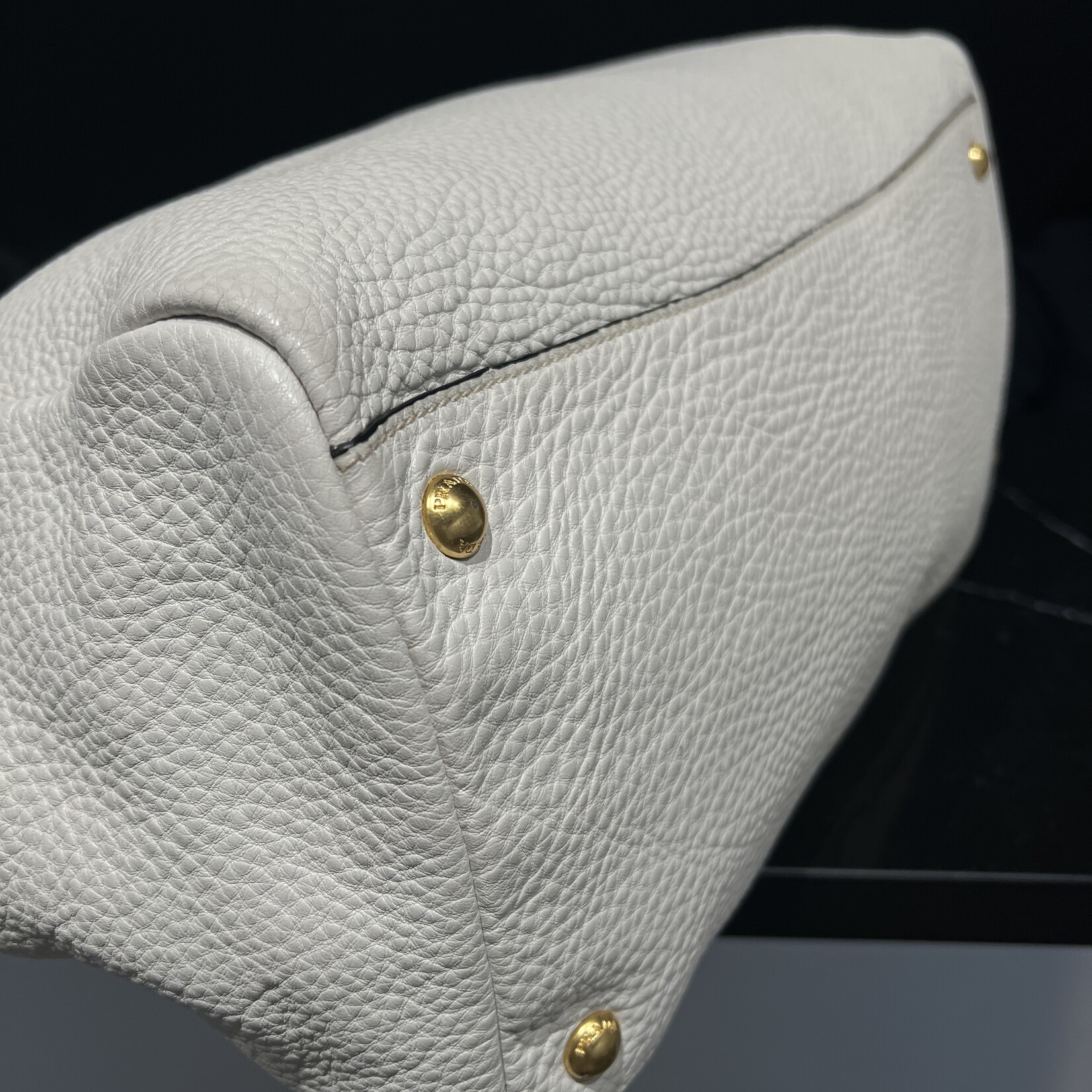 Prada SOLD - Prada  Daino Shopping Tote White