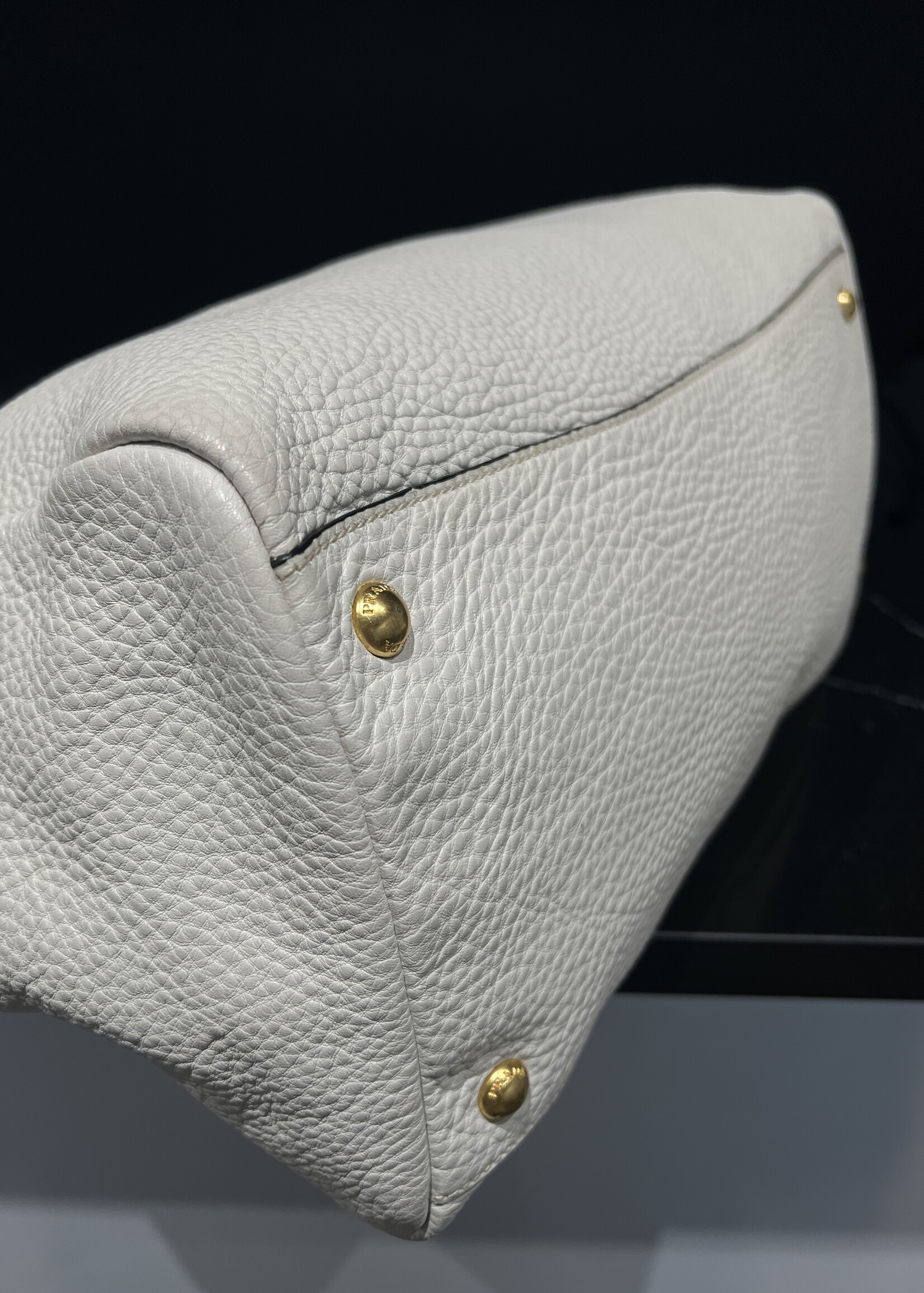 Prada SOLD - Prada  Daino Shopping Tote White