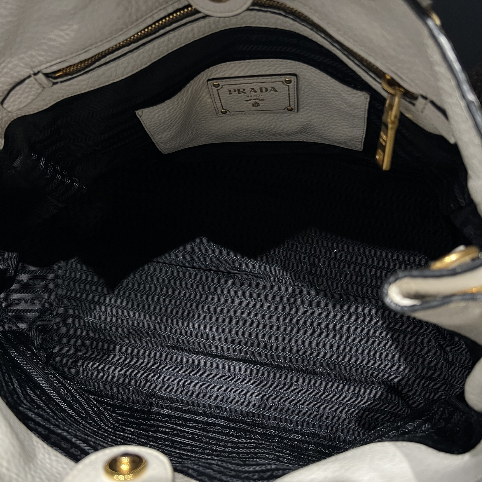 Prada SOLD - Prada  Daino Shopping Tote White