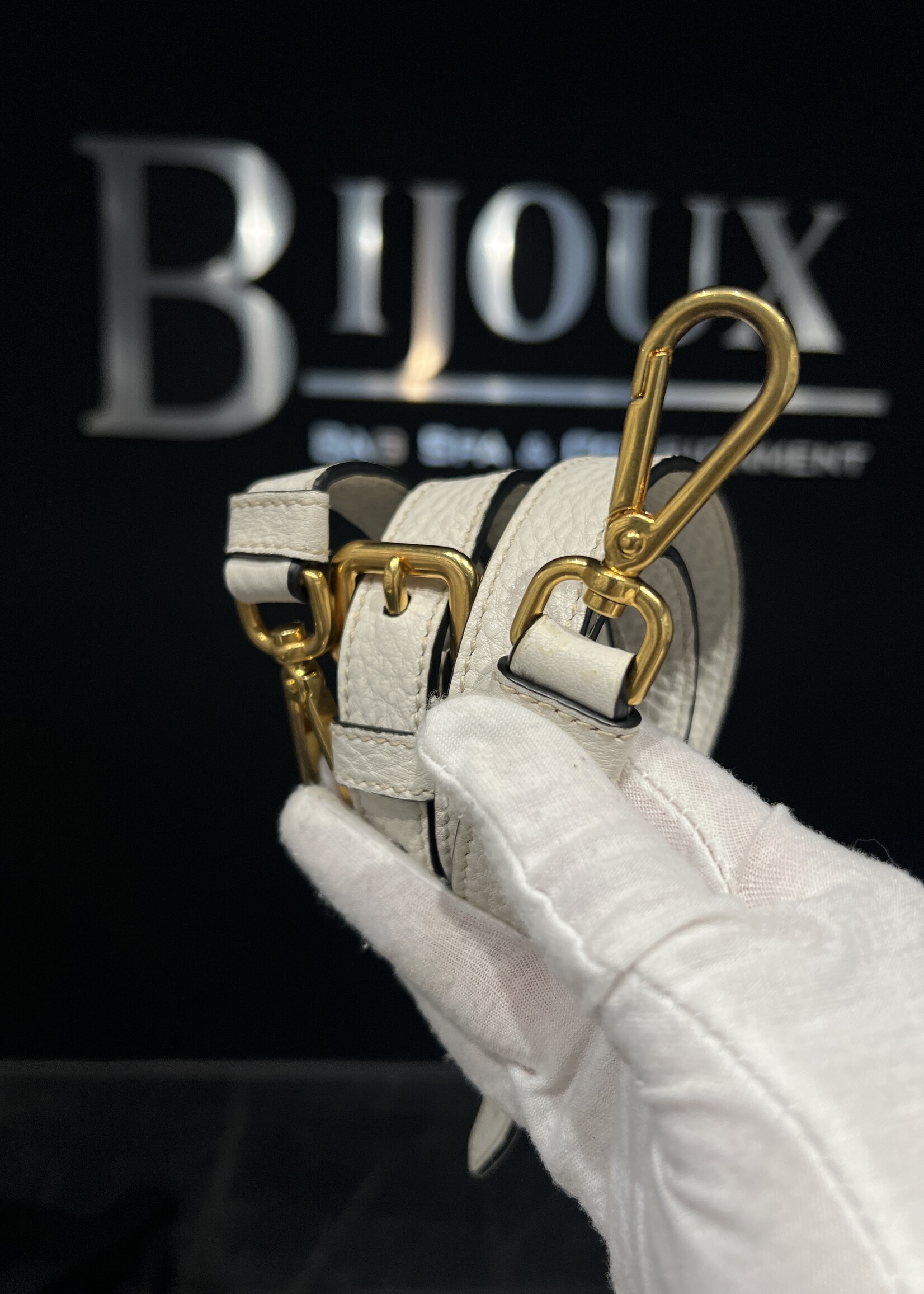 Prada SOLD - Prada  Daino Shopping Tote White