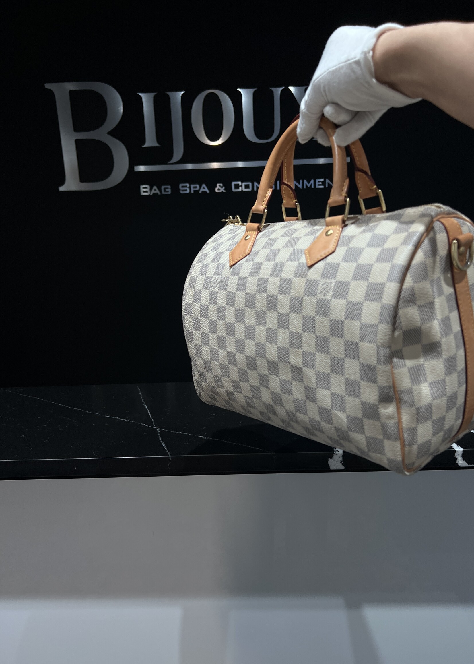 Louis Vuitton SOLD - Louis Vuitton Speedy 30 Bandouliere Damier Azur