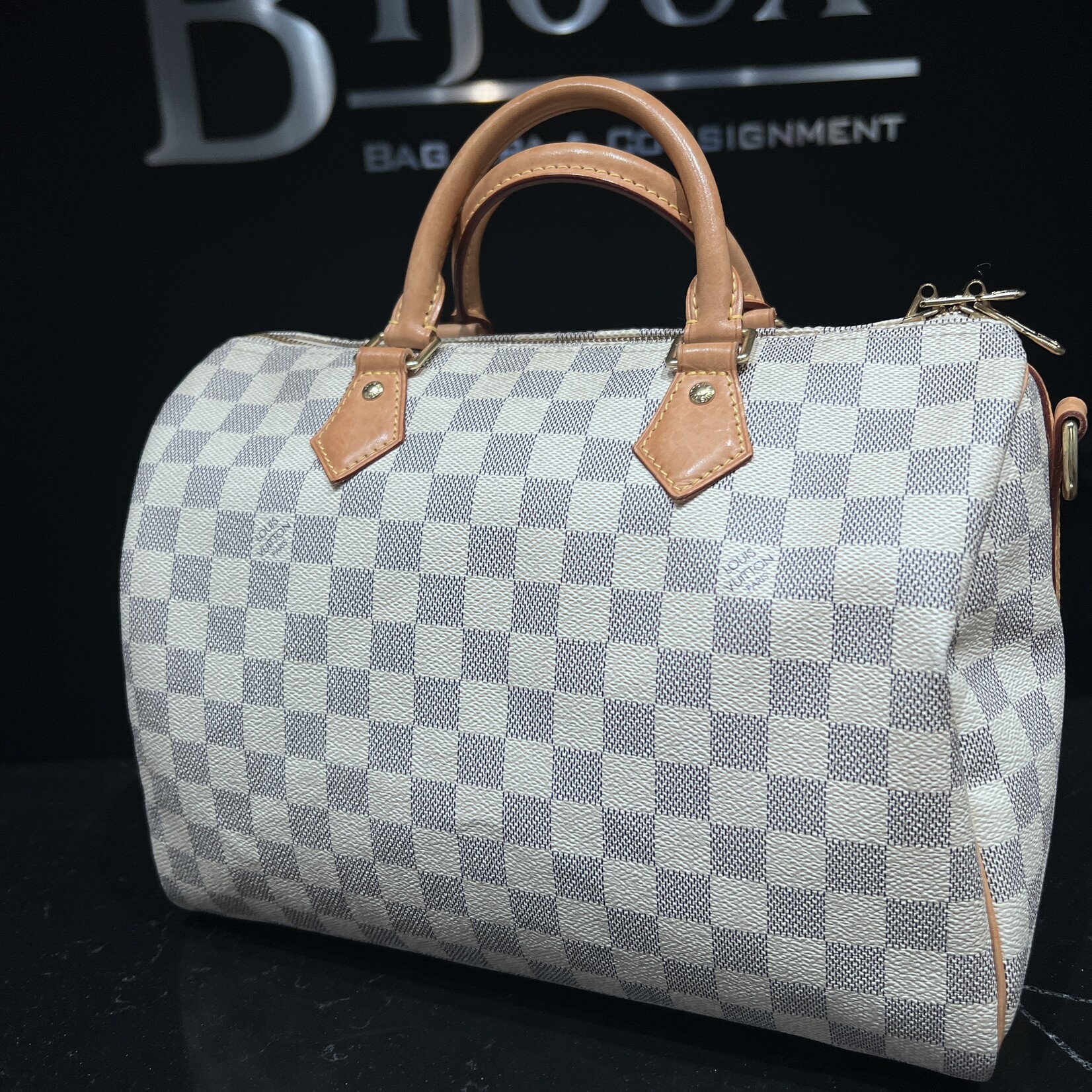 Louis Vuitton SOLD - Louis Vuitton Speedy 30 Bandouliere Damier Azur