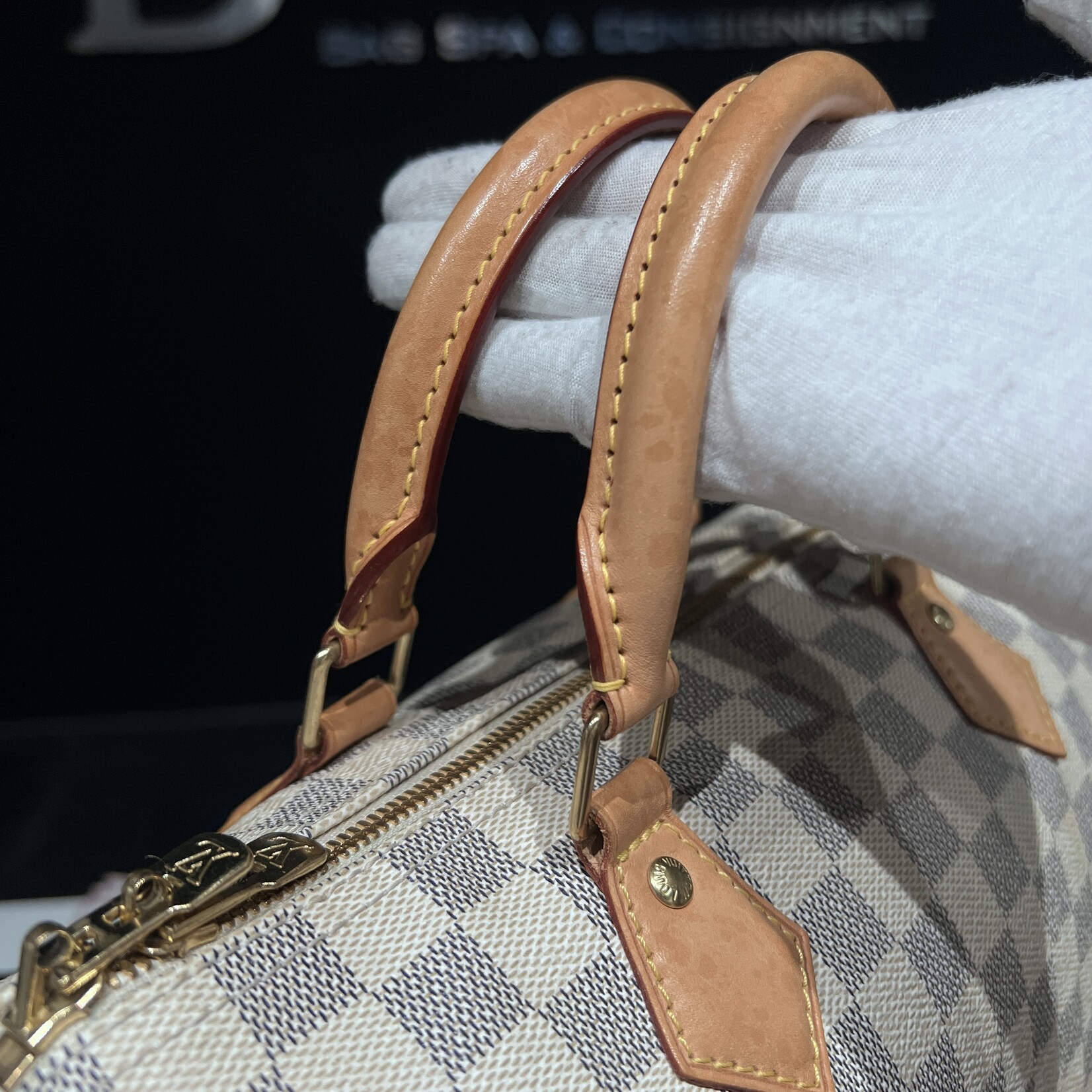 Louis Vuitton SOLD - Louis Vuitton Speedy 30 Bandouliere Damier Azur