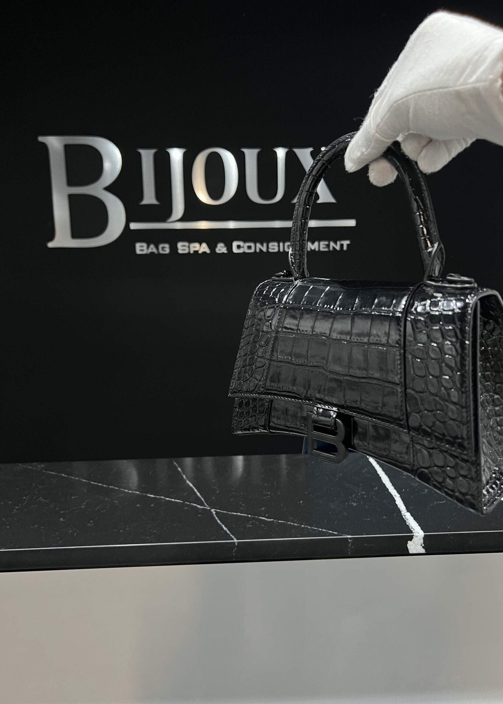Balenciaga SOLD- Balenciaga Hourglass Black Croc