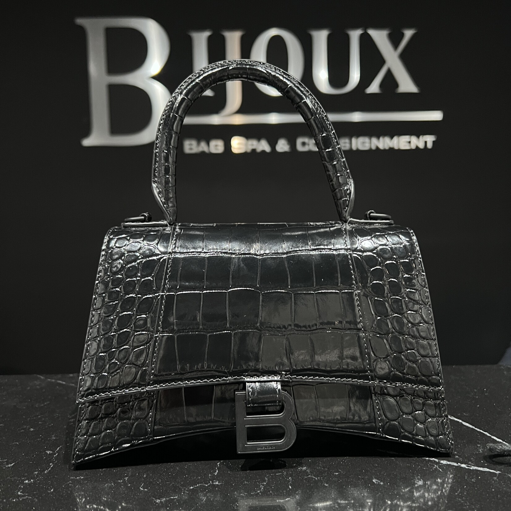 Balenciaga SOLD- Balenciaga Hourglass Black Croc