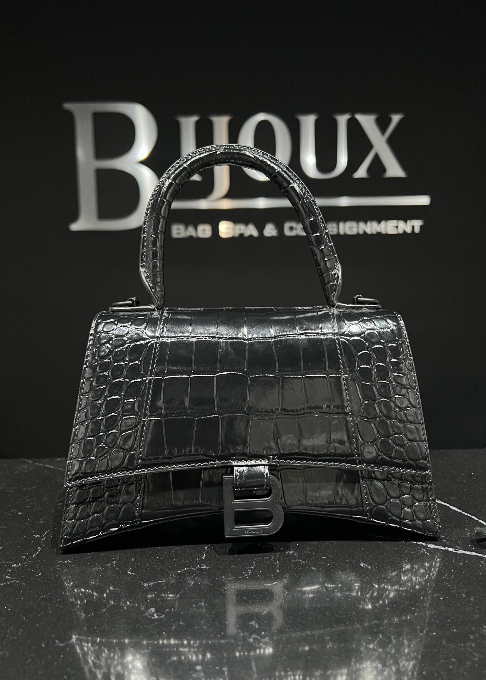 Balenciaga SOLD- Balenciaga Hourglass Black Croc
