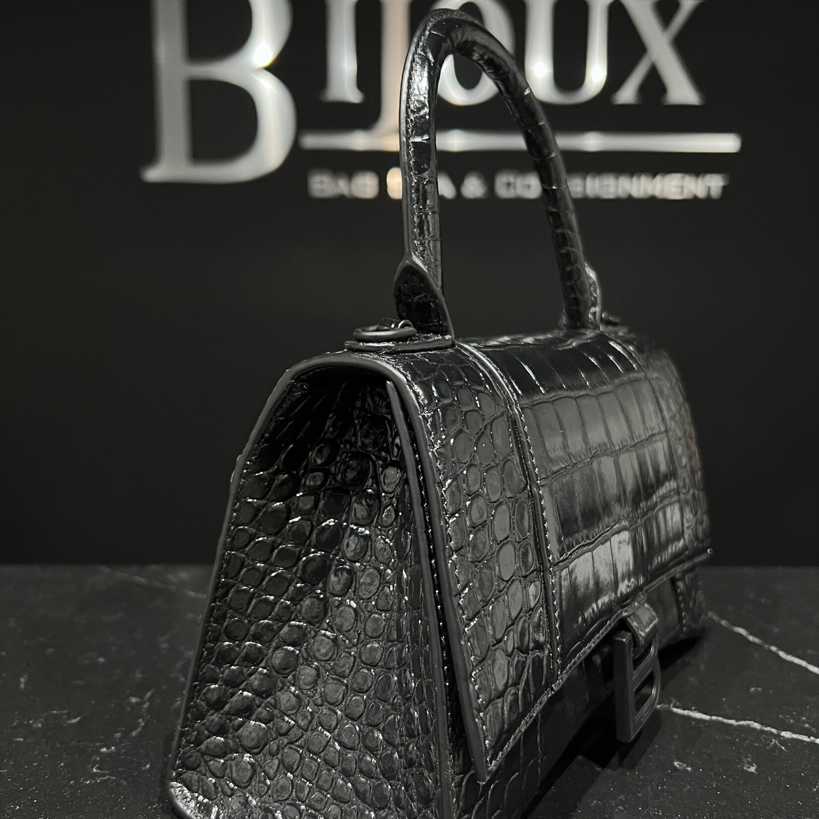 Balenciaga SOLD- Balenciaga Hourglass Black Croc