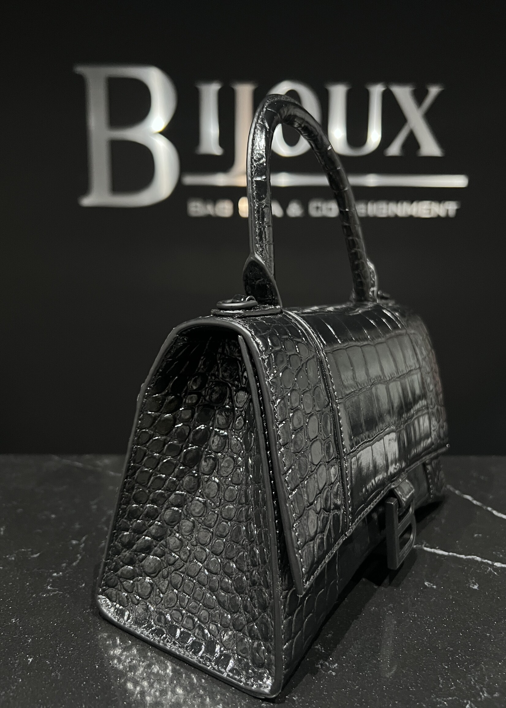 Balenciaga SOLD- Balenciaga Hourglass Black Croc