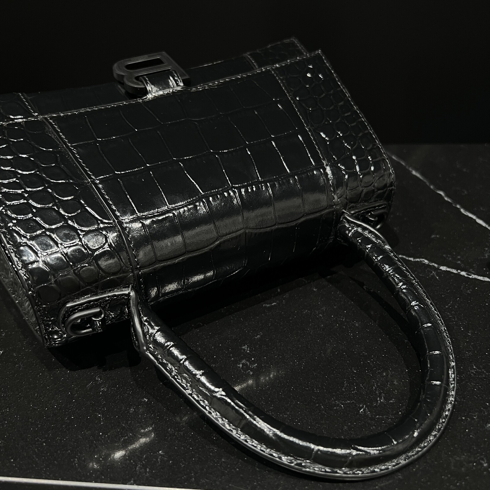 Balenciaga SOLD- Balenciaga Hourglass Black Croc