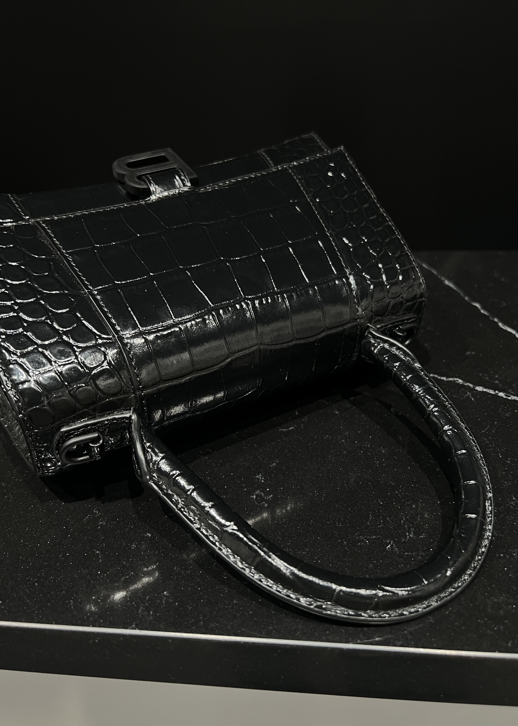 Balenciaga SOLD- Balenciaga Hourglass Black Croc