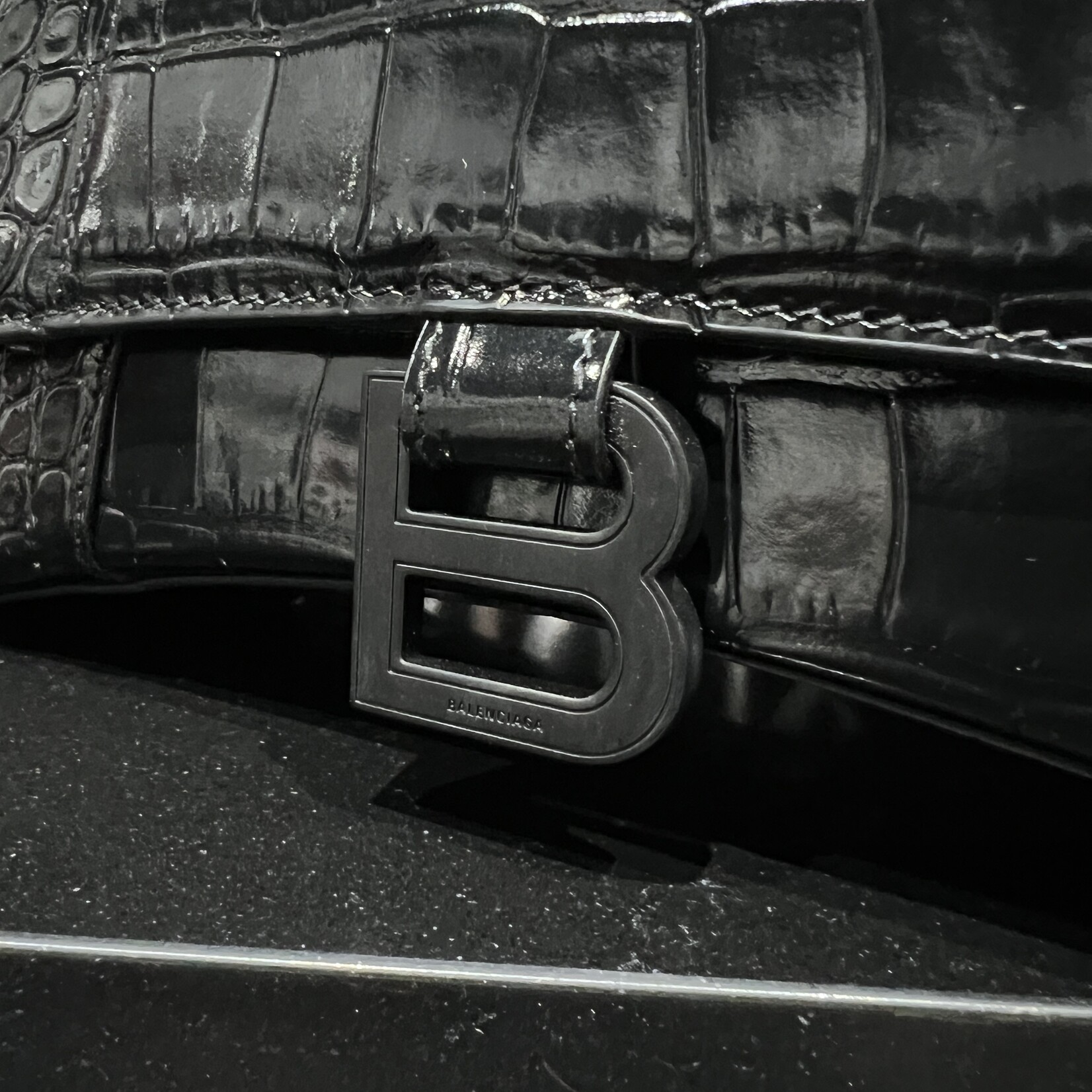 Balenciaga SOLD- Balenciaga Hourglass Black Croc