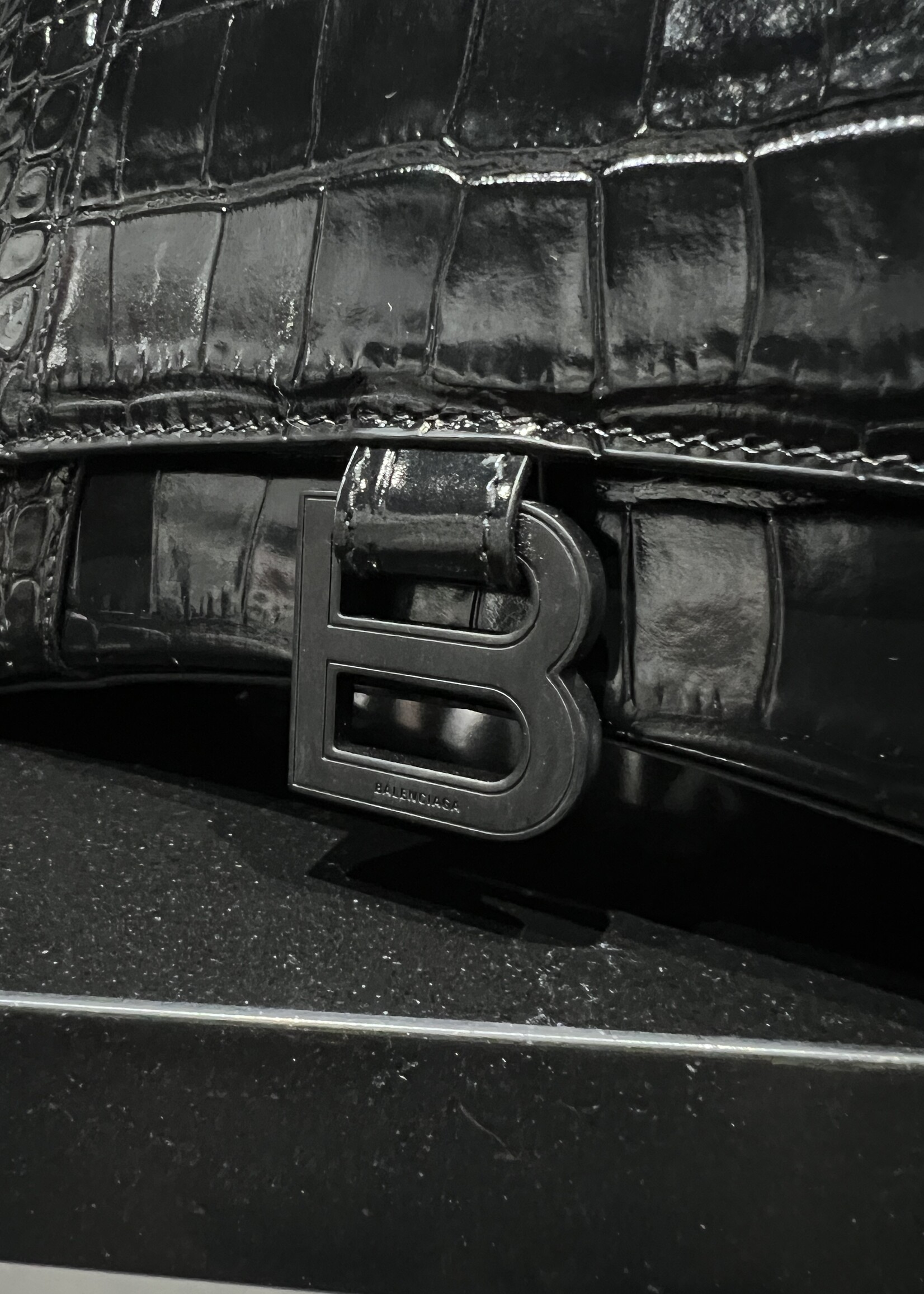 Balenciaga SOLD- Balenciaga Hourglass Black Croc