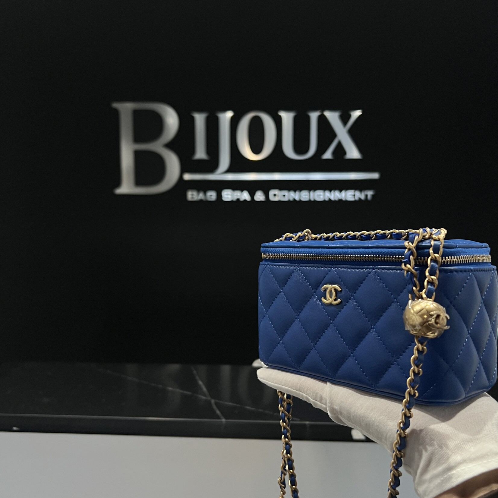 Chanel SOLD - Chanel Vanity Pearl Blue